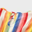 Family Matching Colorful Striped V Neck Flutter-sleeve Dresses and Short-sleeve T-shirts Sets Original White - Image 6
