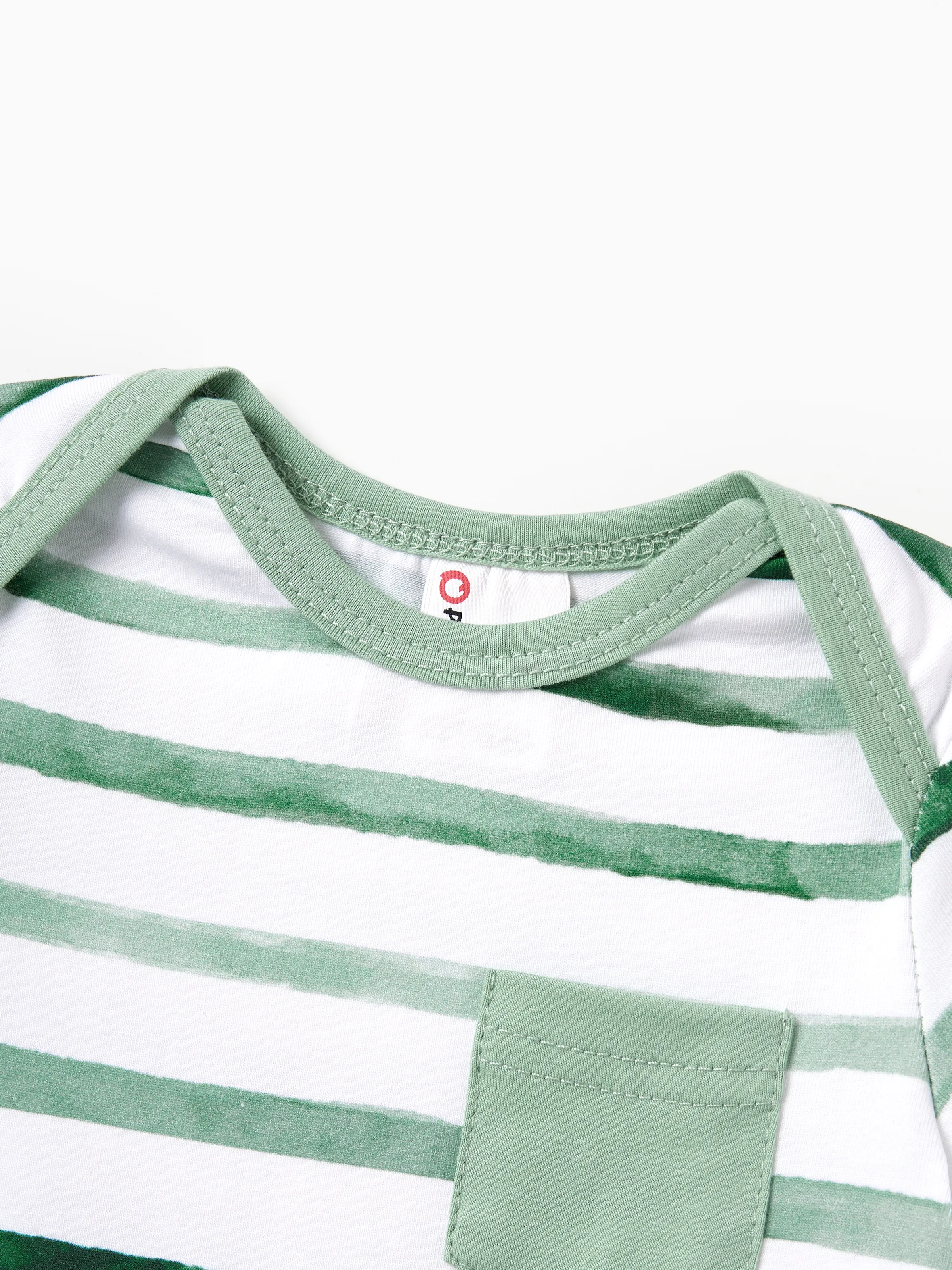 Family Matching Cotton Outfits Set Green Striped T-Shirt and Dress Set for Dad, Mom, Kids & Baby, Perfect for Summer Family Outings & Photos Green - Image 19