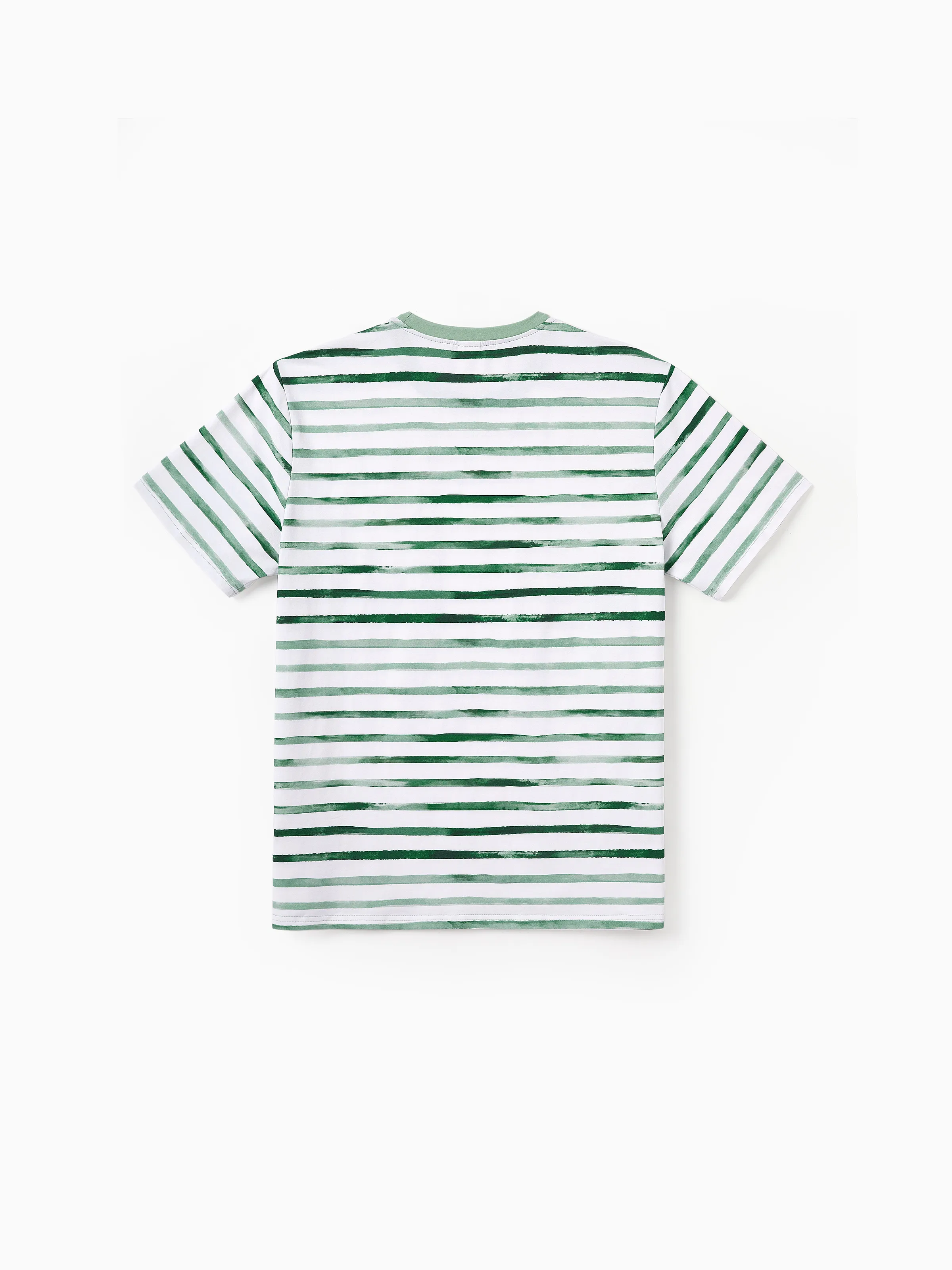 Family Matching Cotton Outfits Set Green Striped T-Shirt and Dress Set for Dad, Mom, Kids & Baby, Perfect for Summer Family Outings & Photos Green - Image 32
