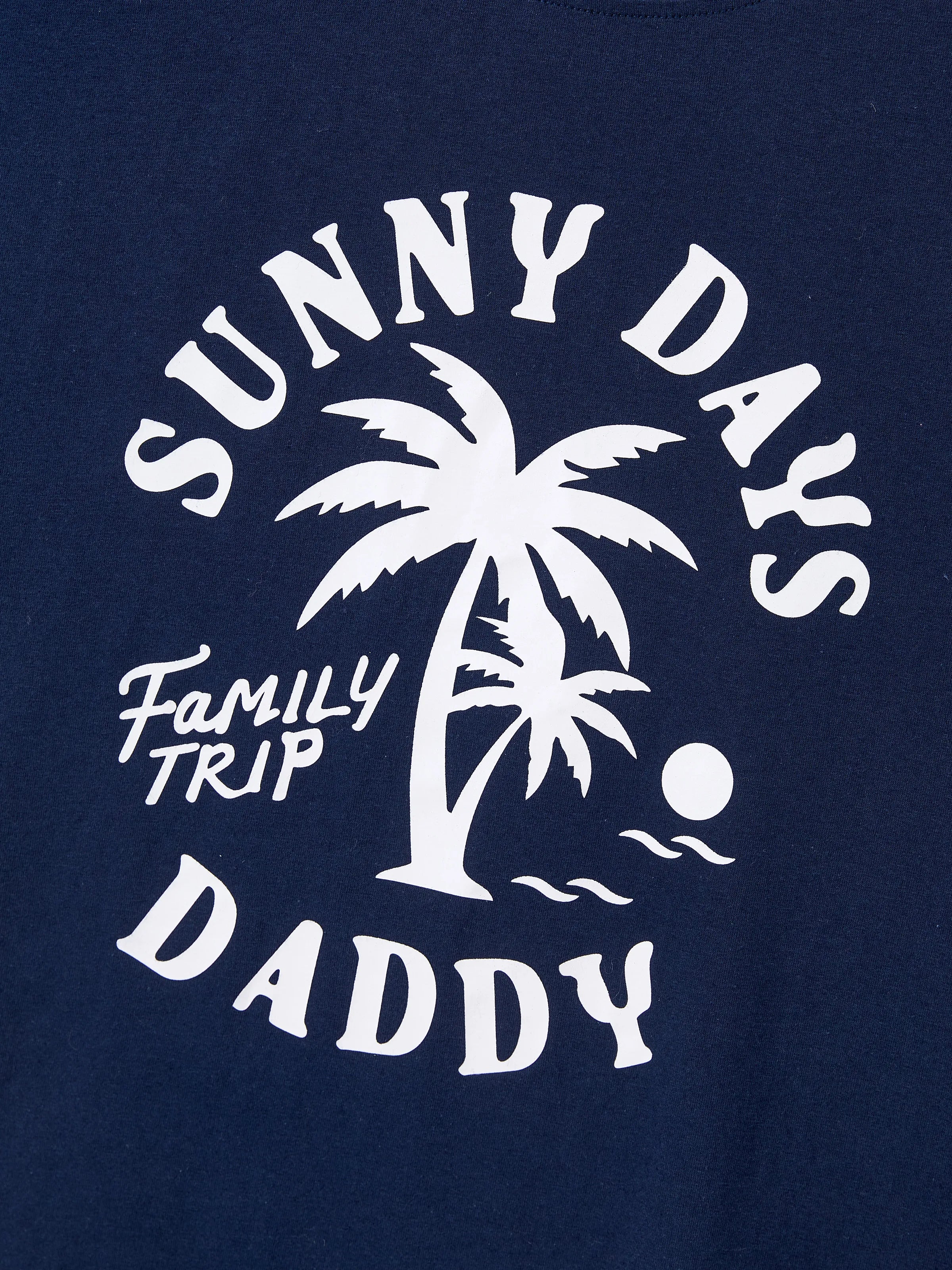 Family Matching Cotton T-Shirt & Dress Set – Sunny Days Palm Print for Dad, Mom, Baby & Toddler, Perfect for Summer Vacations & Family Outings Tibetan blue - Image 25