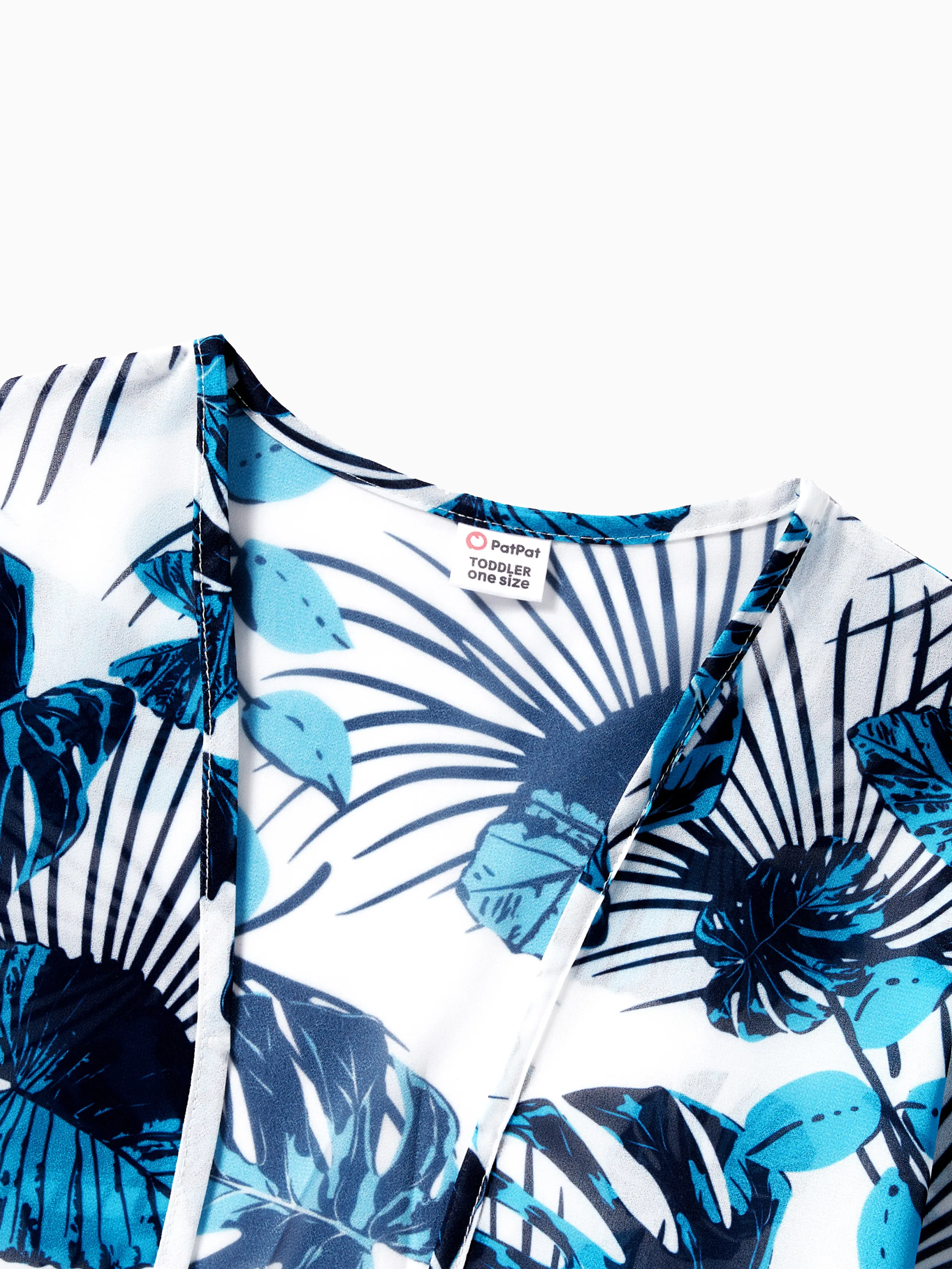 Family Matching Drawstring Swim Trunks or Cut Out Lace UP Back One-Piece Swimsuit BLUEWHITE - Image 15