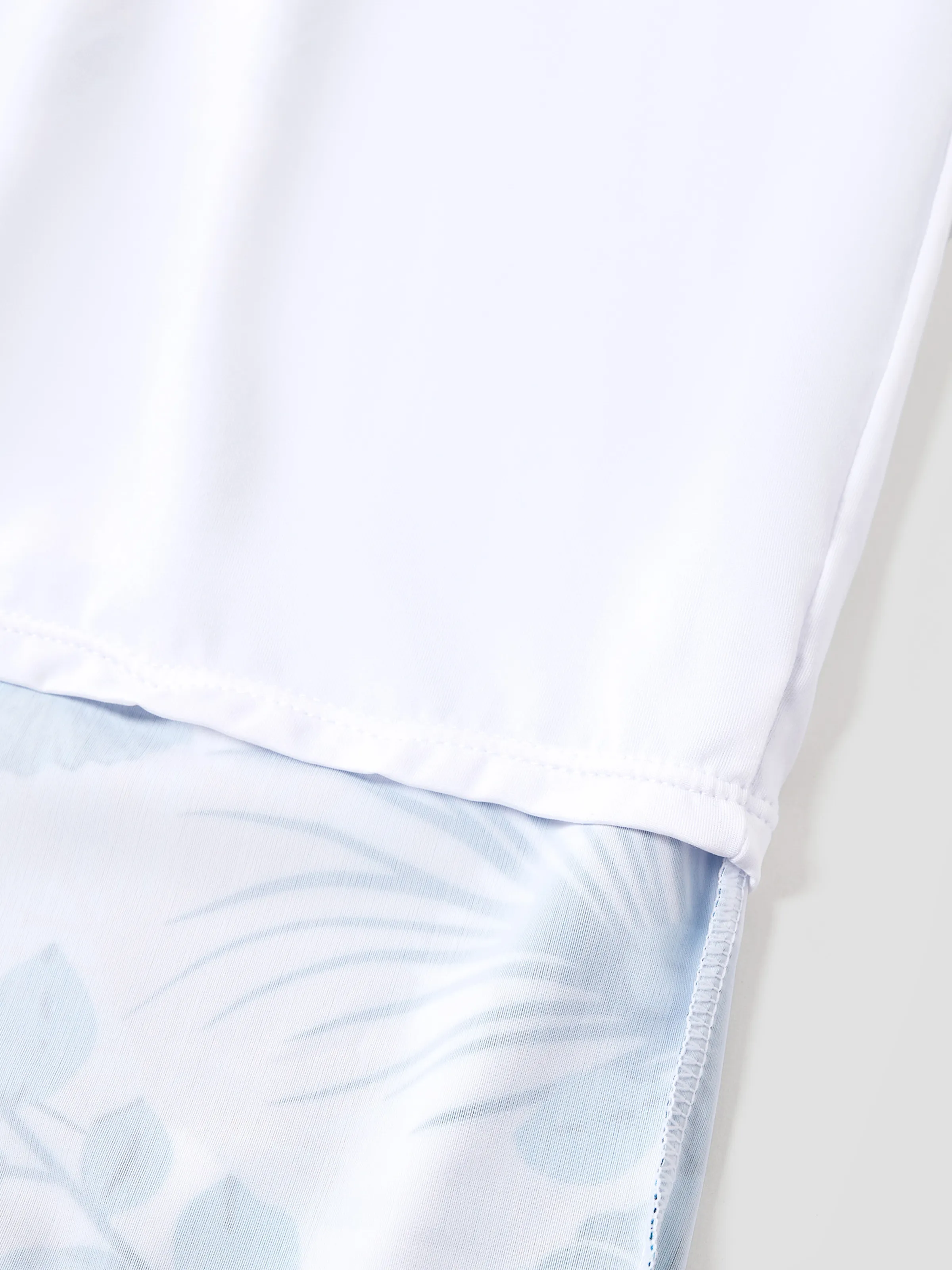 Family Matching Drawstring Swim Trunks or Cut Out Lace UP Back One-Piece Swimsuit BLUEWHITE - Image 23