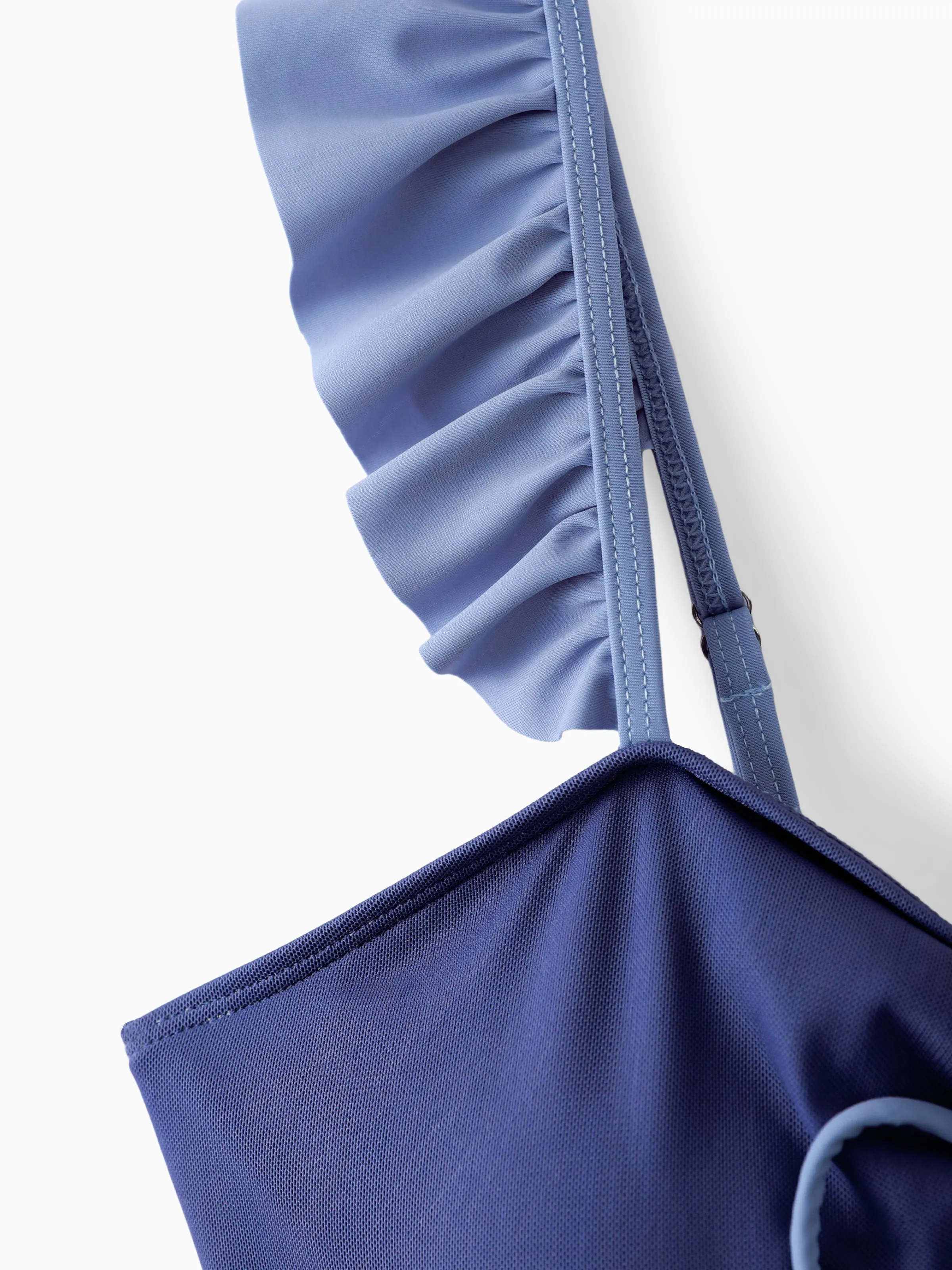 Family Matching Drawstring Swim Trunks or Ruched Bow Tie Cut Out Mesh Ruffle Strap One-Piece Swimsuit (Quick-Dry) MultiColour - Image 5