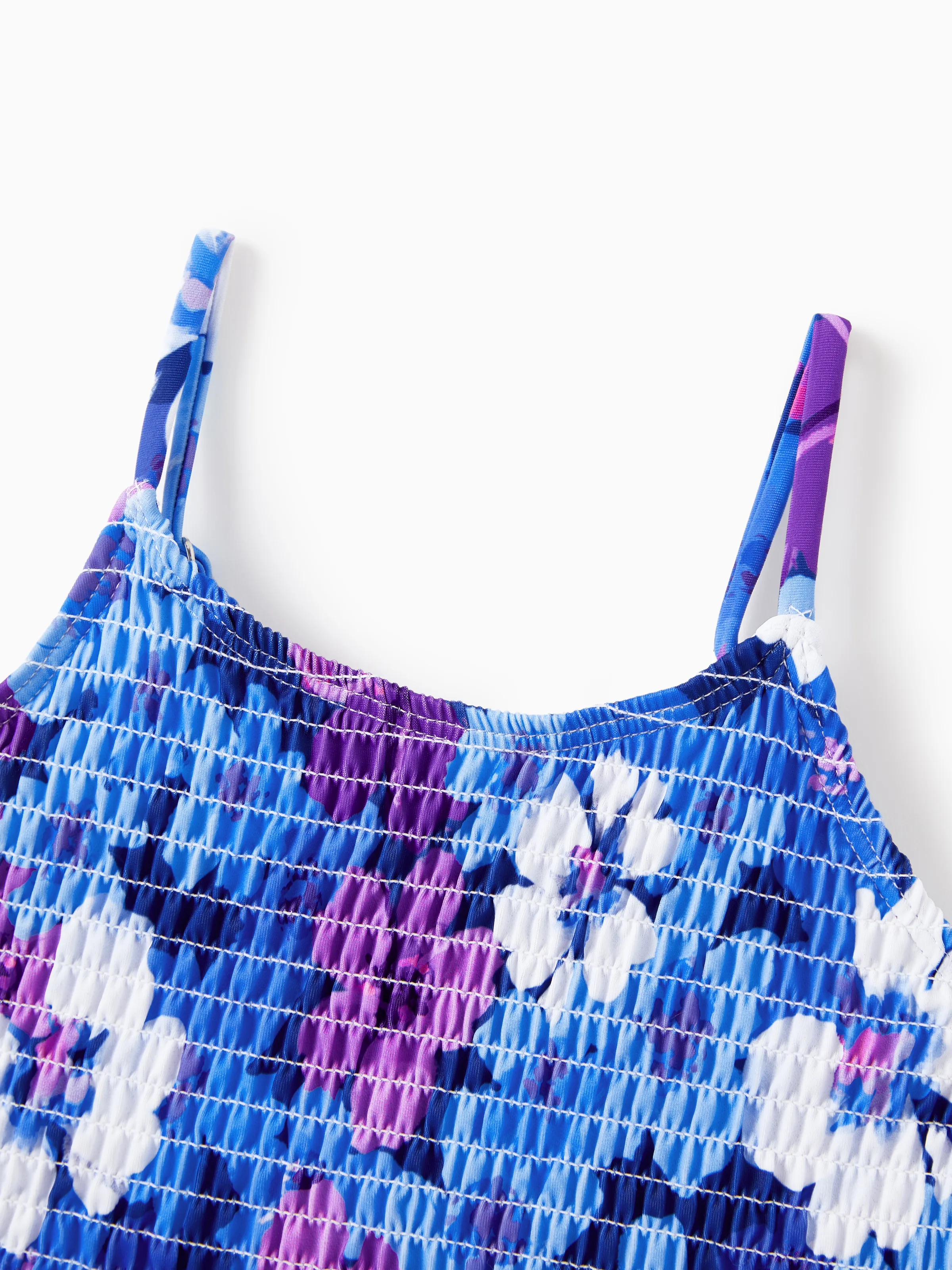 Family Matching Flora Swim Trunks or Smocking Strap two-piece Swimsuit Purple - Image 12