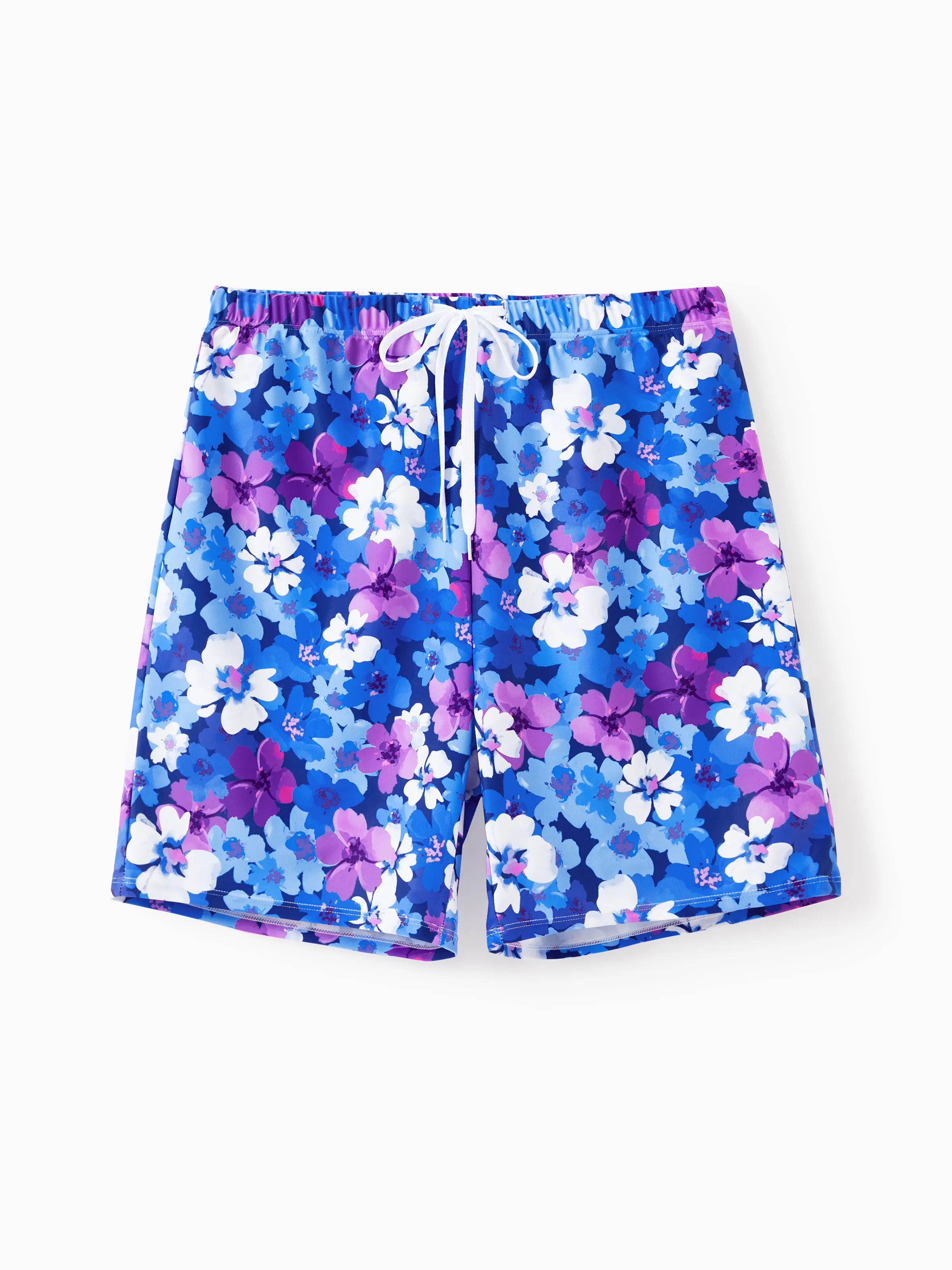 Family Matching Flora Swim Trunks or Smocking Strap two-piece Swimsuit Purple - Image 20