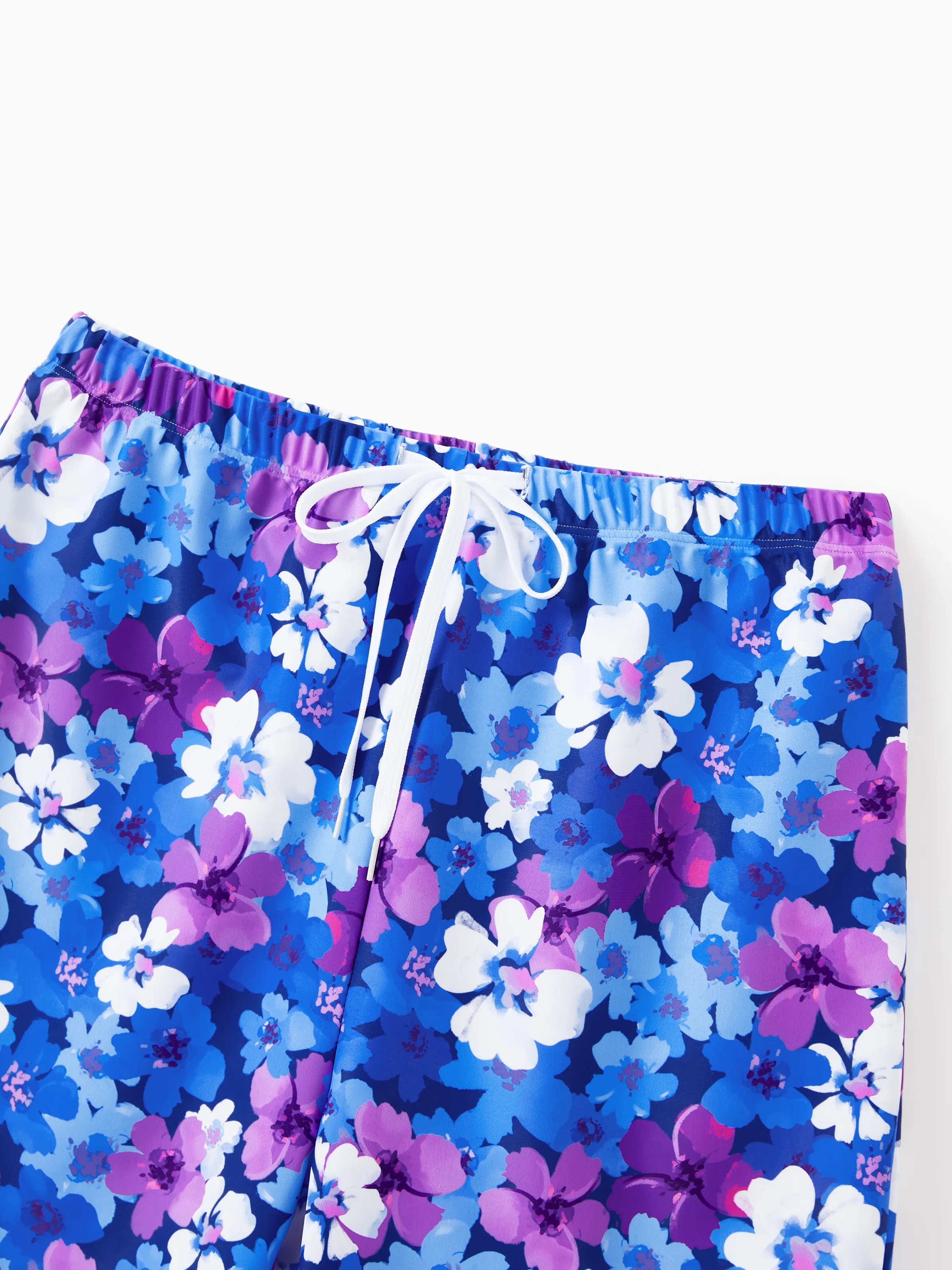 Family Matching Flora Swim Trunks or Smocking Strap two-piece Swimsuit Purple - Image 22