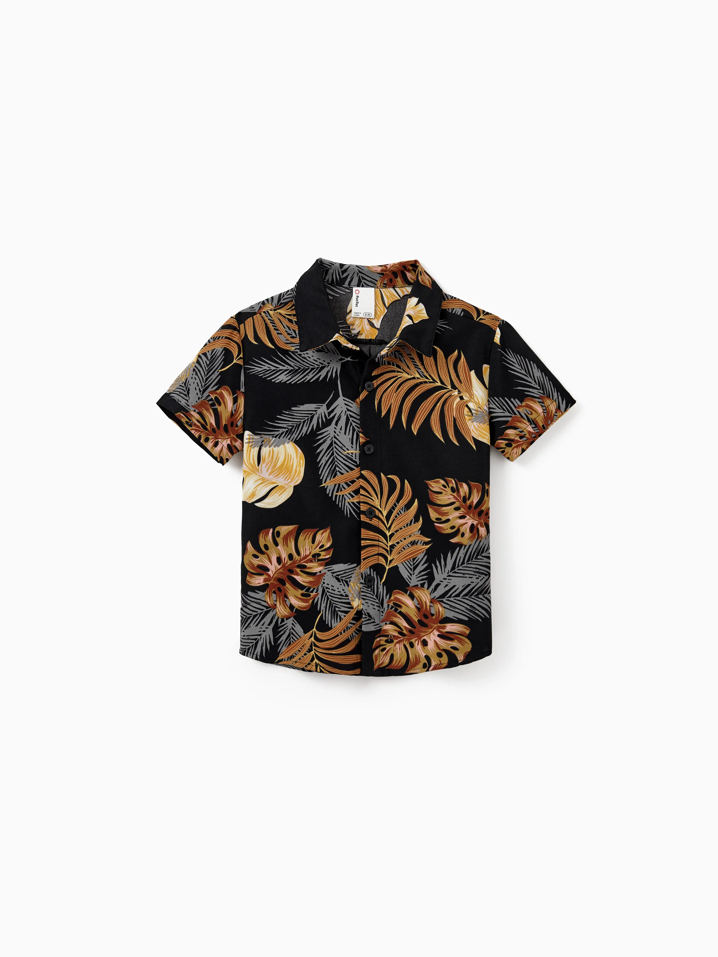 Family Matching Floral Print Beach Wear Short-sleeve Shirt or Camisole top and Wide-Leg Pants Set for Summer Vacation Family Looks Black+White - Image 24