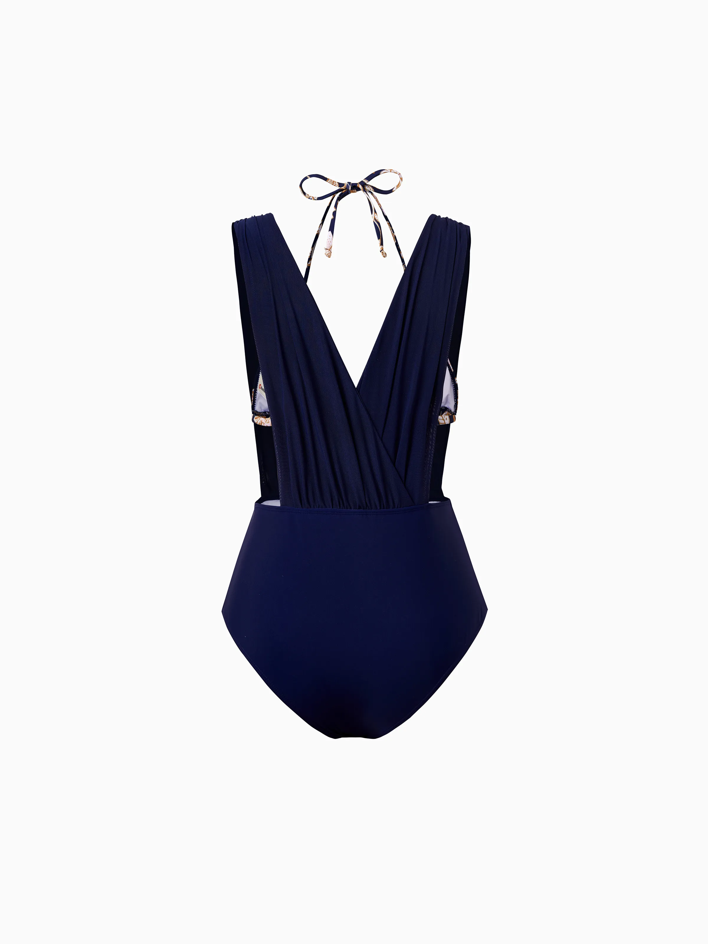 Family Matching Floral Print Swimsuits 2-in-1 One-Piece Swimsuit & Swim Trunks  Deep Blue - Image 3