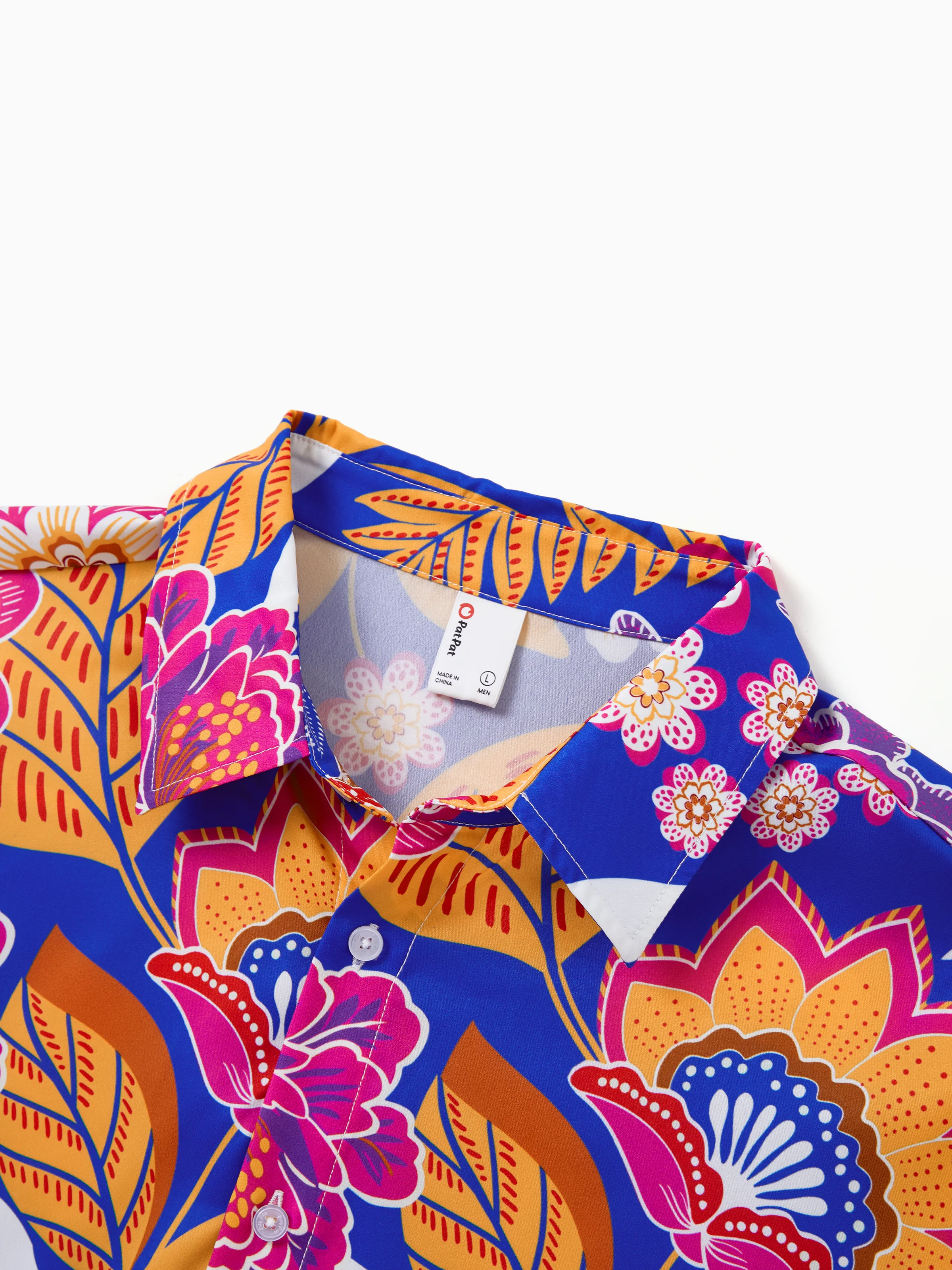 Family Matching Hawaiian Outfits Tropical Floral Print Vacation Clothes Strap Belted Dress or Short-sleeve Shirts Summer Beachwear Set Navy - Image 23