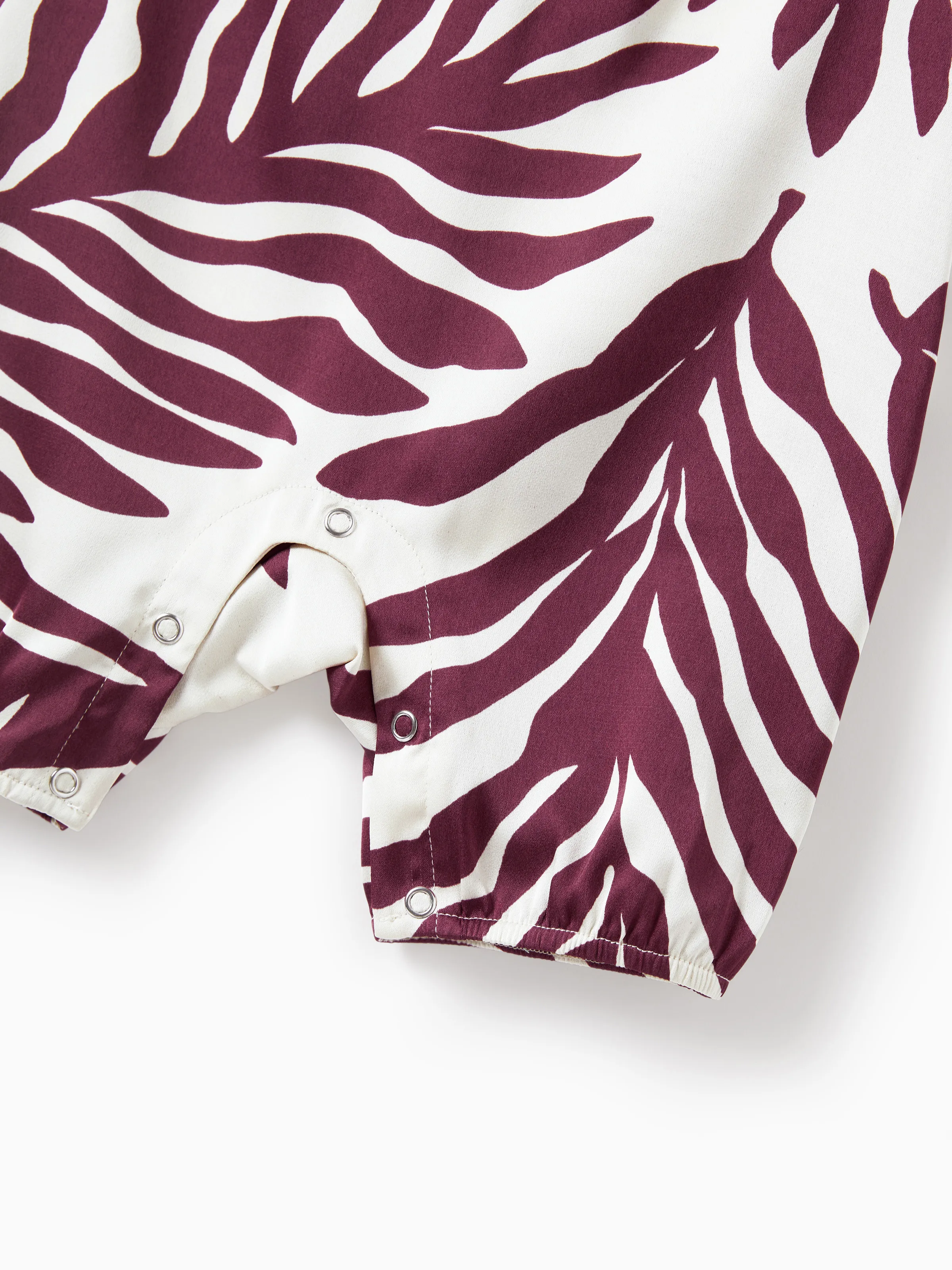 Family Matching Outfits Red Leaf Print Shirts and Strap Belted Dress for Hawaii/Cruise/Resort/Casual Wear White - Image 15