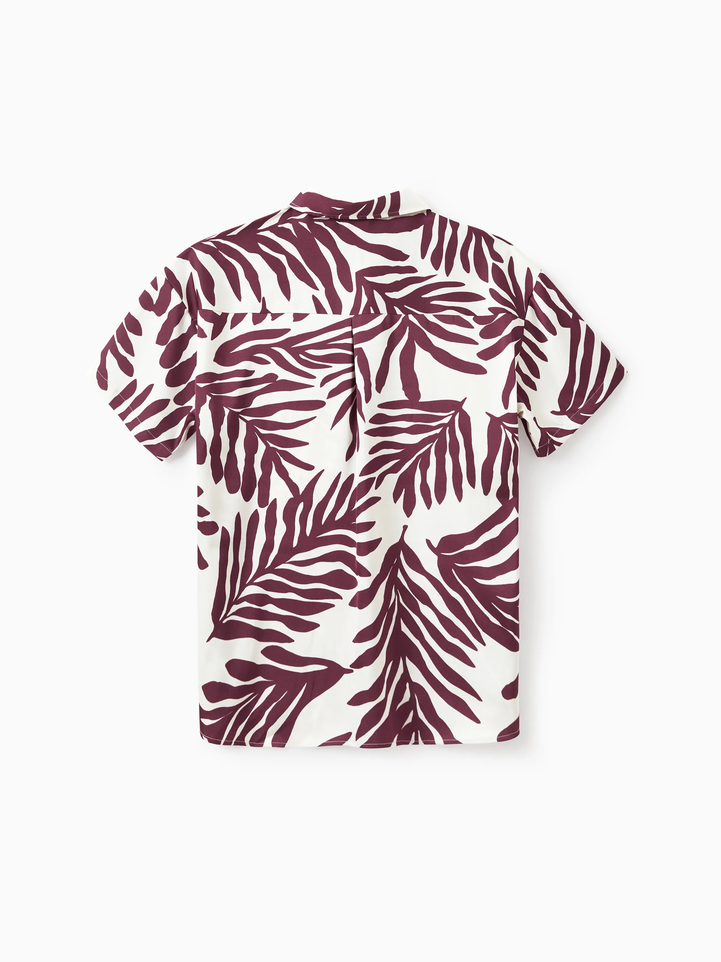 Family Matching Outfits Red Leaf Print Shirts and Strap Belted Dress for Hawaii/Cruise/Resort/Casual Wear White - Image 23
