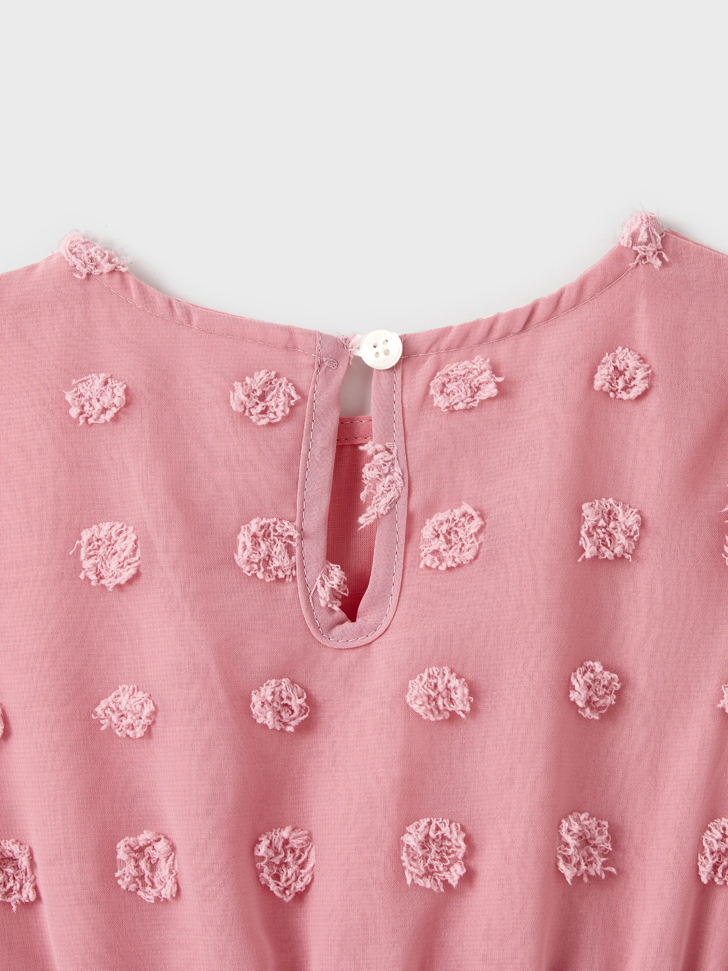 Family Matching Pink Set Solid Colorblock Polo collar Short-sleeve Shirt or Ruffle-sleeve Belted Dress Pink - Image 10