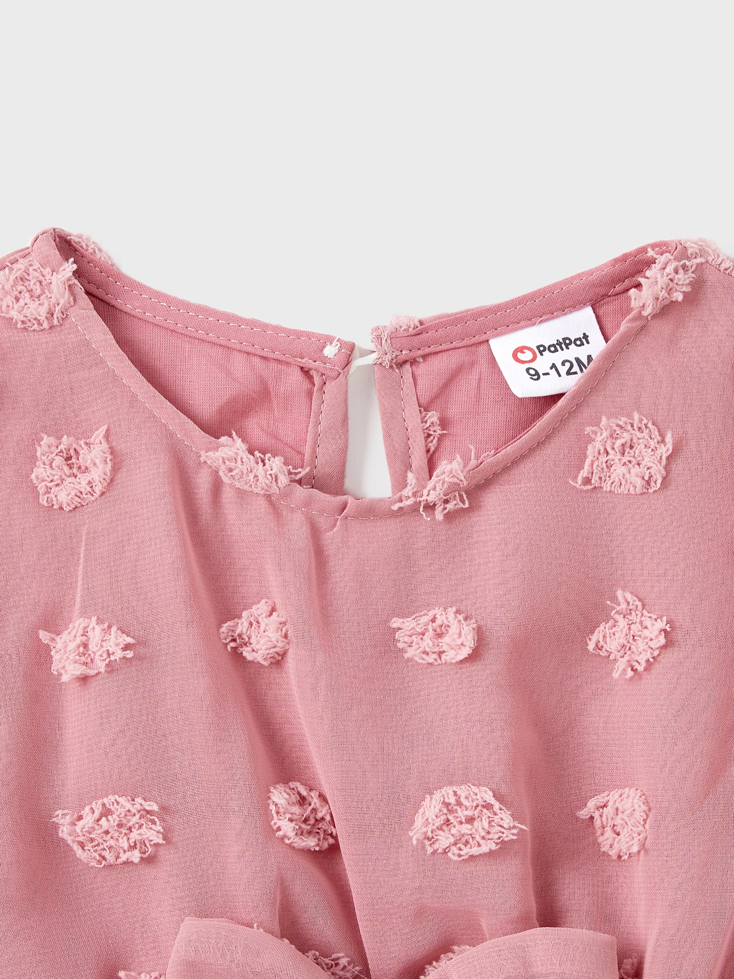 Family Matching Pink Set Solid Colorblock Polo collar Short-sleeve Shirt or Ruffle-sleeve Belted Dress Pink - Image 15