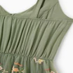 Family Matching Polo Collar Short-sleeve Shirt or V-neck Strappy Mesh Dress  Green - Image 11