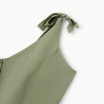 Family Matching Polo Collar Short-sleeve Shirt or V-neck Strappy Mesh Dress  Green - Image 8