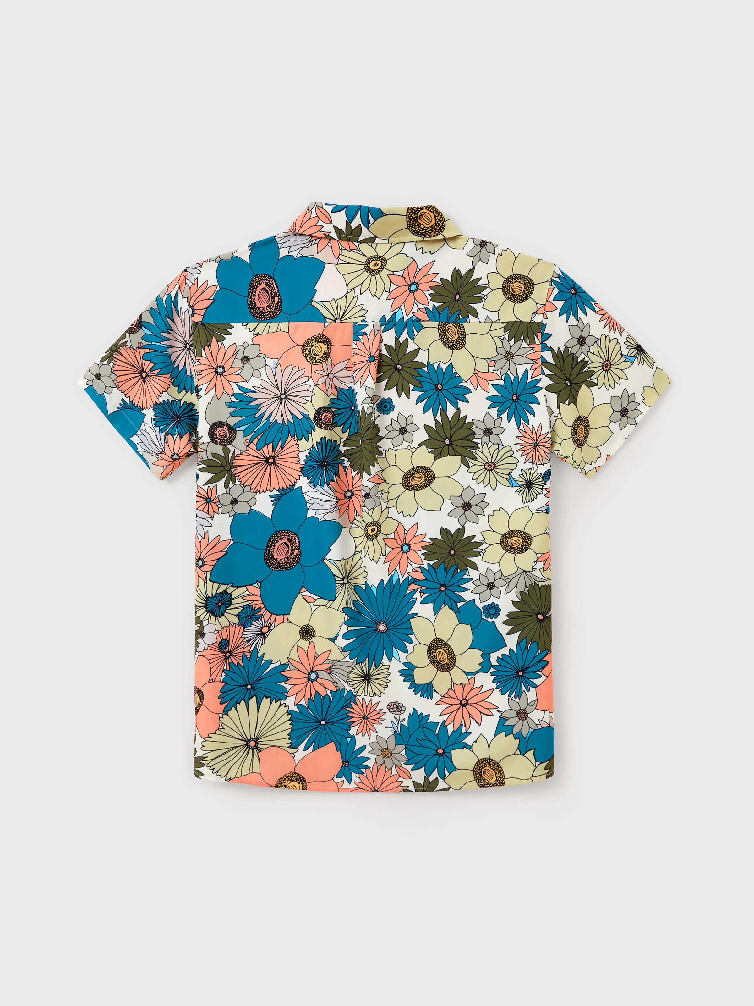 Family Matching Set Sun Flower Print Short-sleeve Collar Shirt or White Camisole Top and Flower Wide-leg Pants Set for Summer Vacation  Multi-color - Image 23