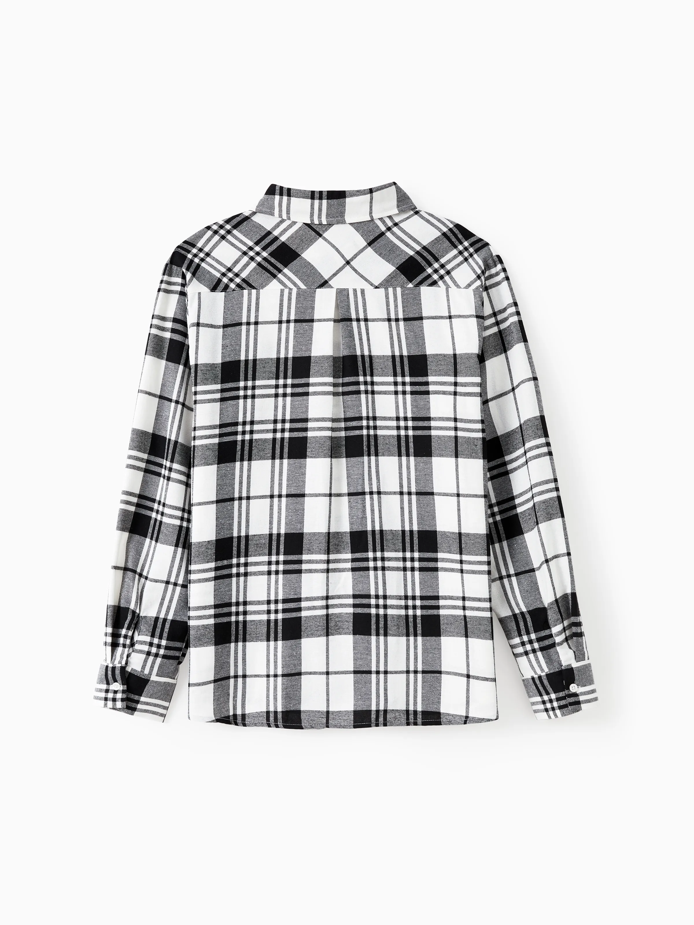 Family Matching Sets Black Plaid Shirt or Elegant Off-Shoulder Cross Front Tulle Mesh Dress Black - Image 23