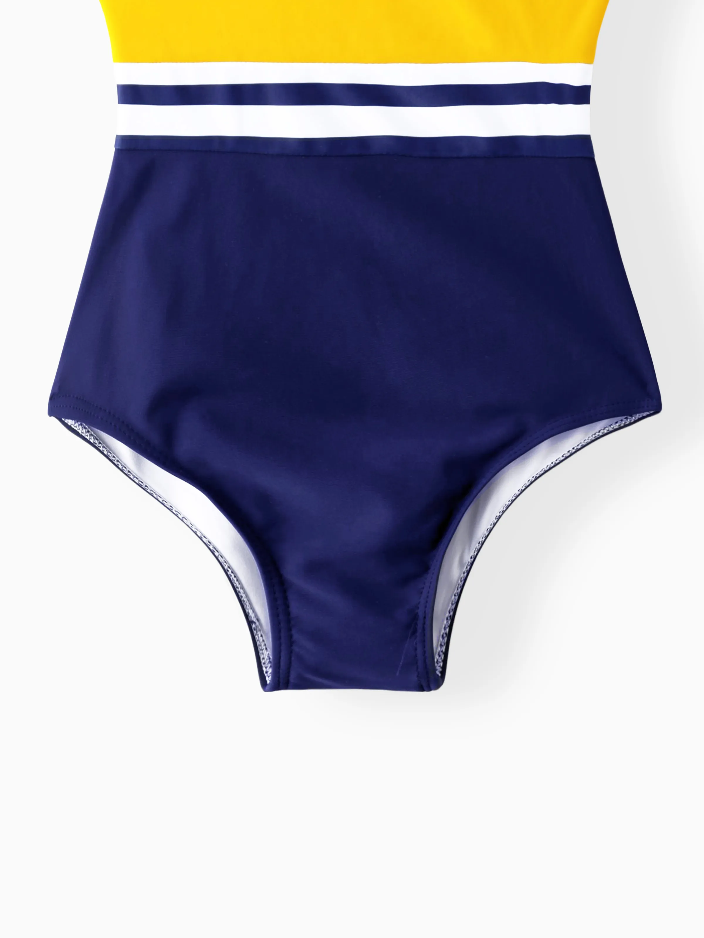 Family Matching Stripe & Colorblock Spliced One Piece Swimsuit or Swim Trunks Shorts ColorBlock - Image 10