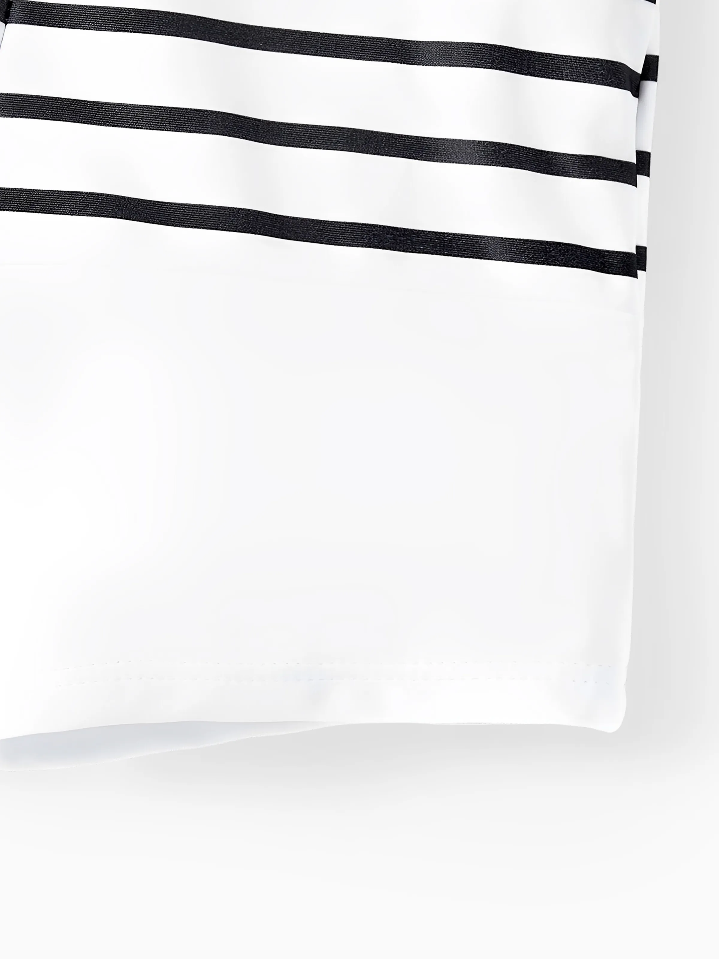 Family Matching Striped Spliced Cut Out One-piece Swimsuit and Colorblock Swim Trunks Green/White - Image 16