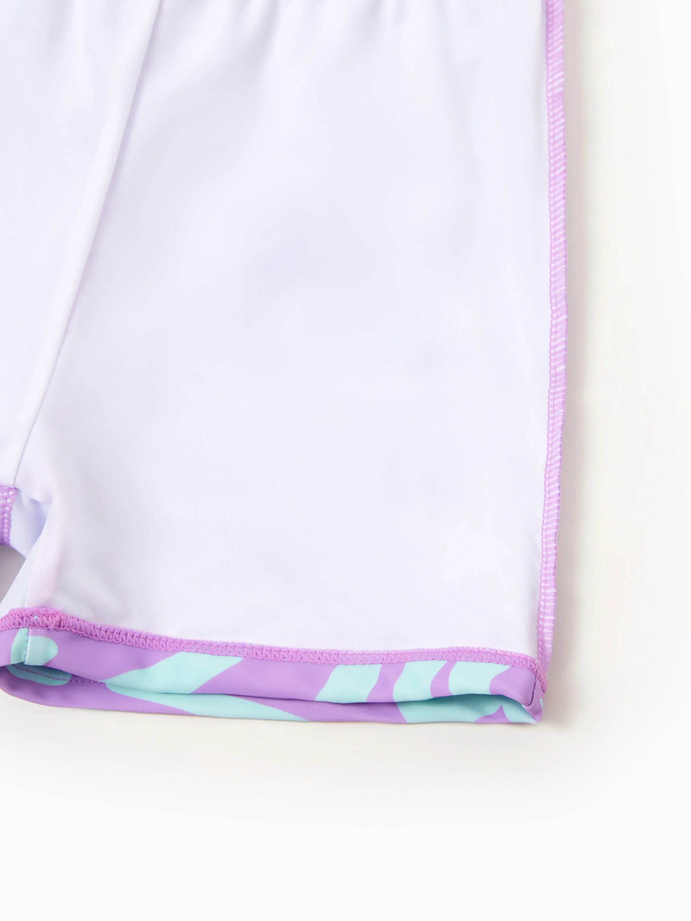 Family Matching Trendy Purple & Blue Wave Print Swim Trunks or Midriff Cutout One-Piece Swimsuit Purple - Image 15