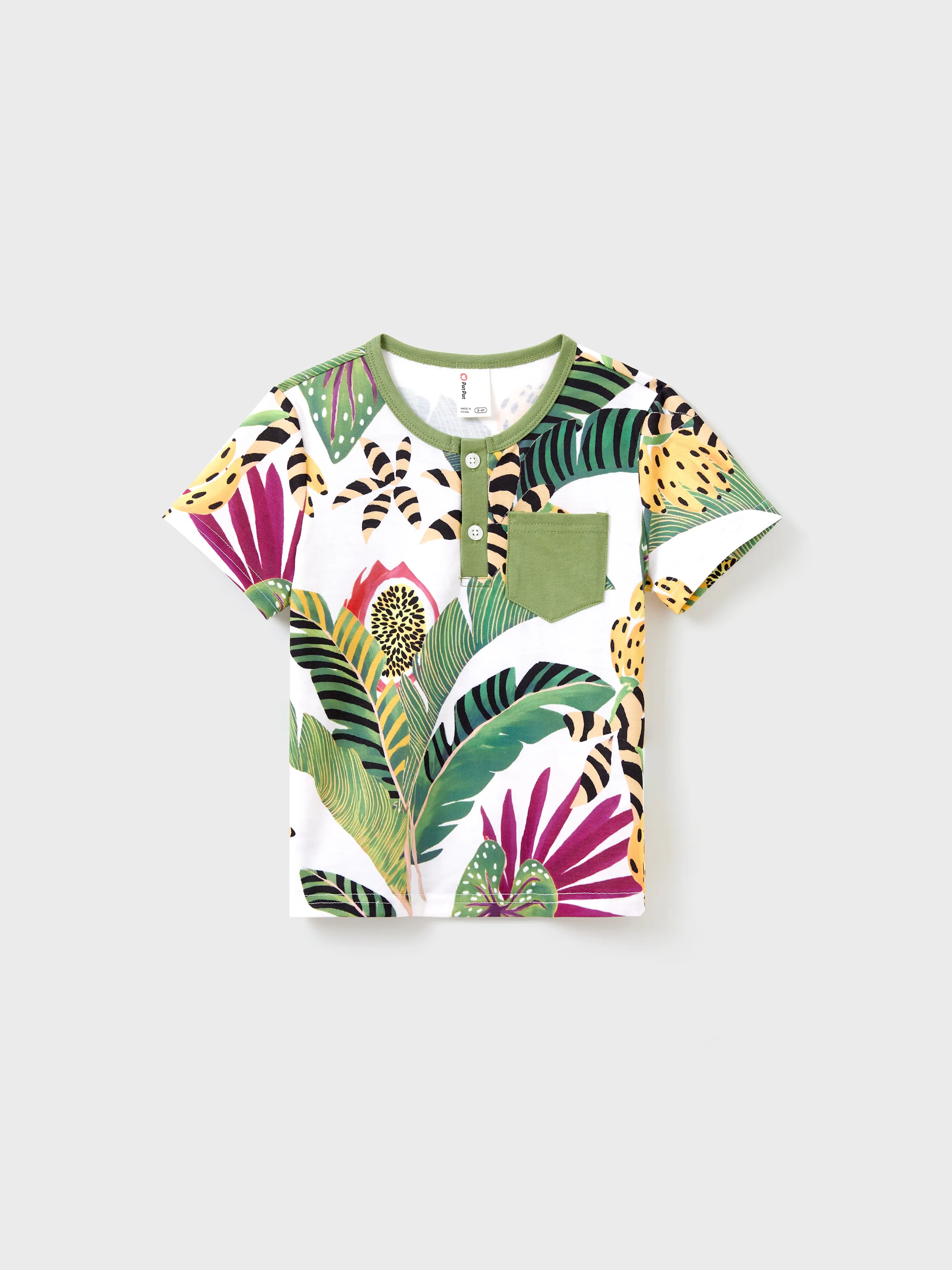 Family Matching Tropical Floral Print Short-sleeve Top or Camisole Dress Set Multi-color - Image 17