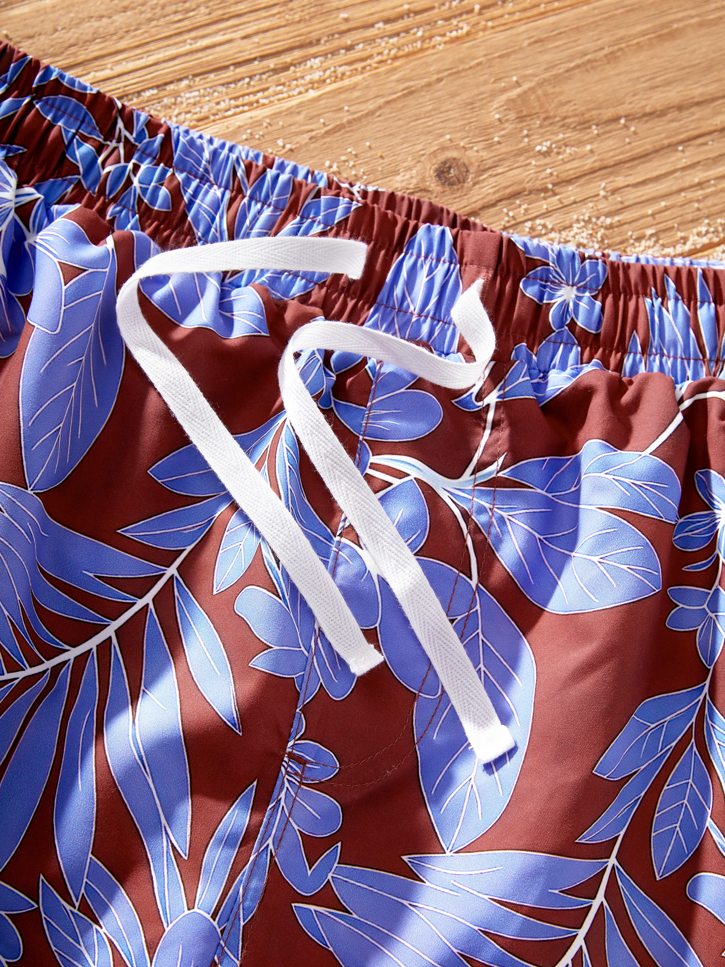 Family Matching Tropical Leaf Print Swimsuits Cutout One-Piece & Swim Trunks Set Multi-color - Image 11