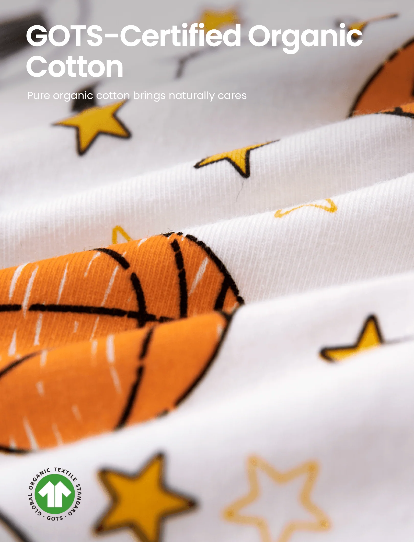 Halloween Pajamas Set with Childlike Print 2-piece Snug fit Organic Cotton Pajamas for Toddler / Kids Girls / Boys White - Image 4
