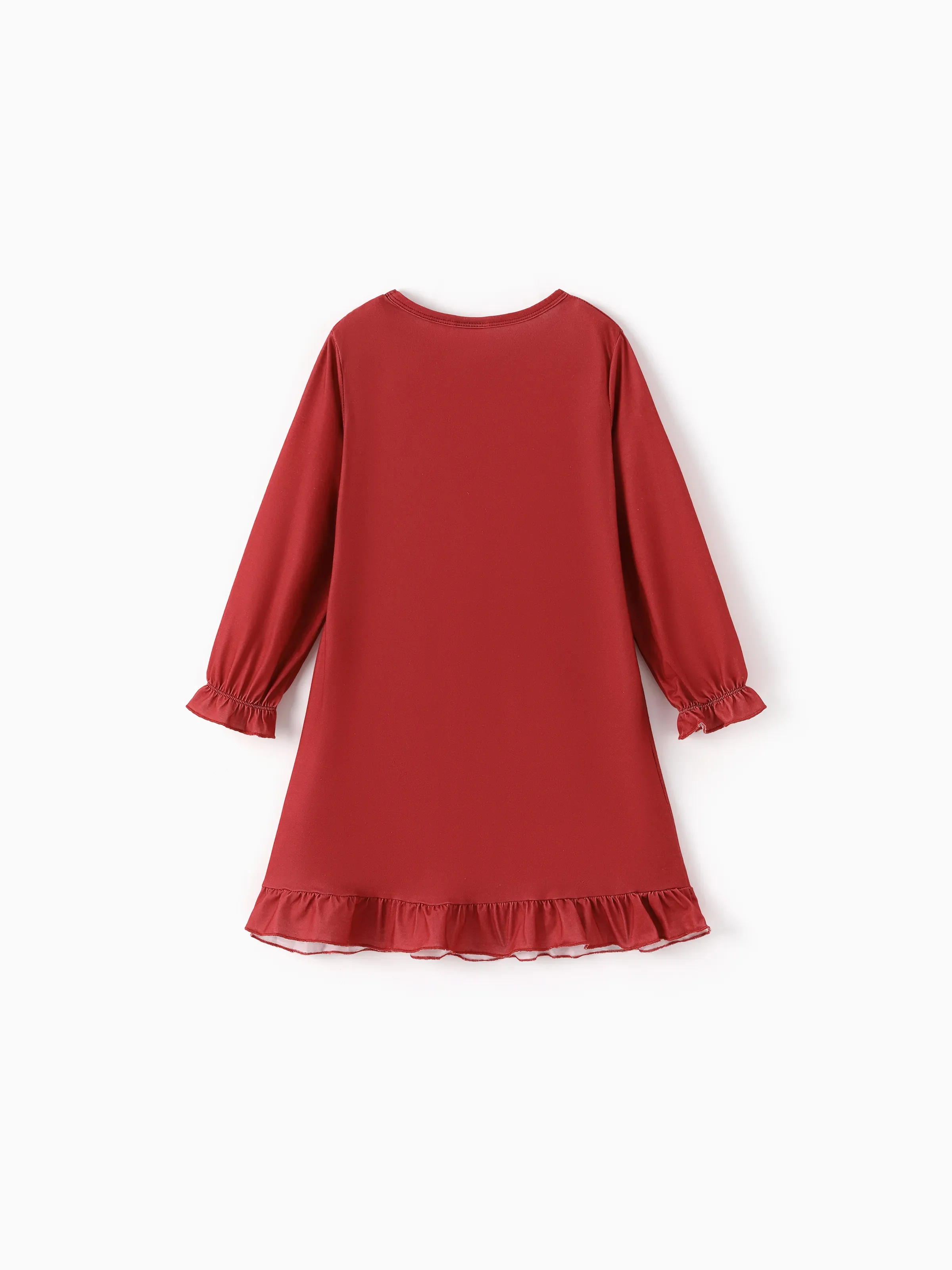 Harry Potter Kid Girl Ruffle Edge Pajamas Nightdress Burgundy - Image 2