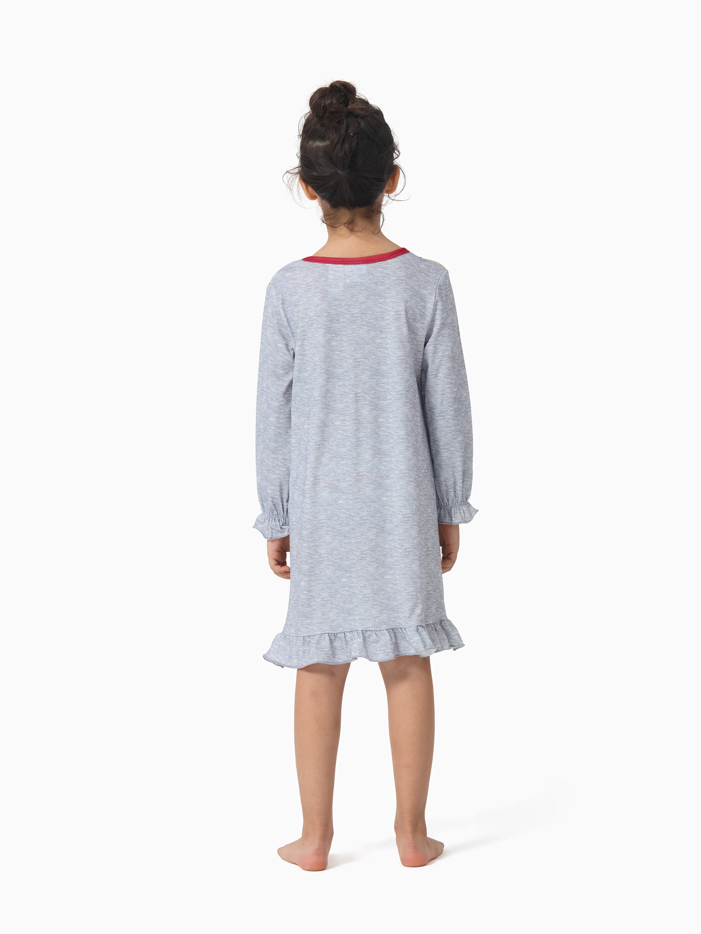 Harry Potter Kid Girl Ruffle Edge Pajamas Nightdress Light Grey - Image 2