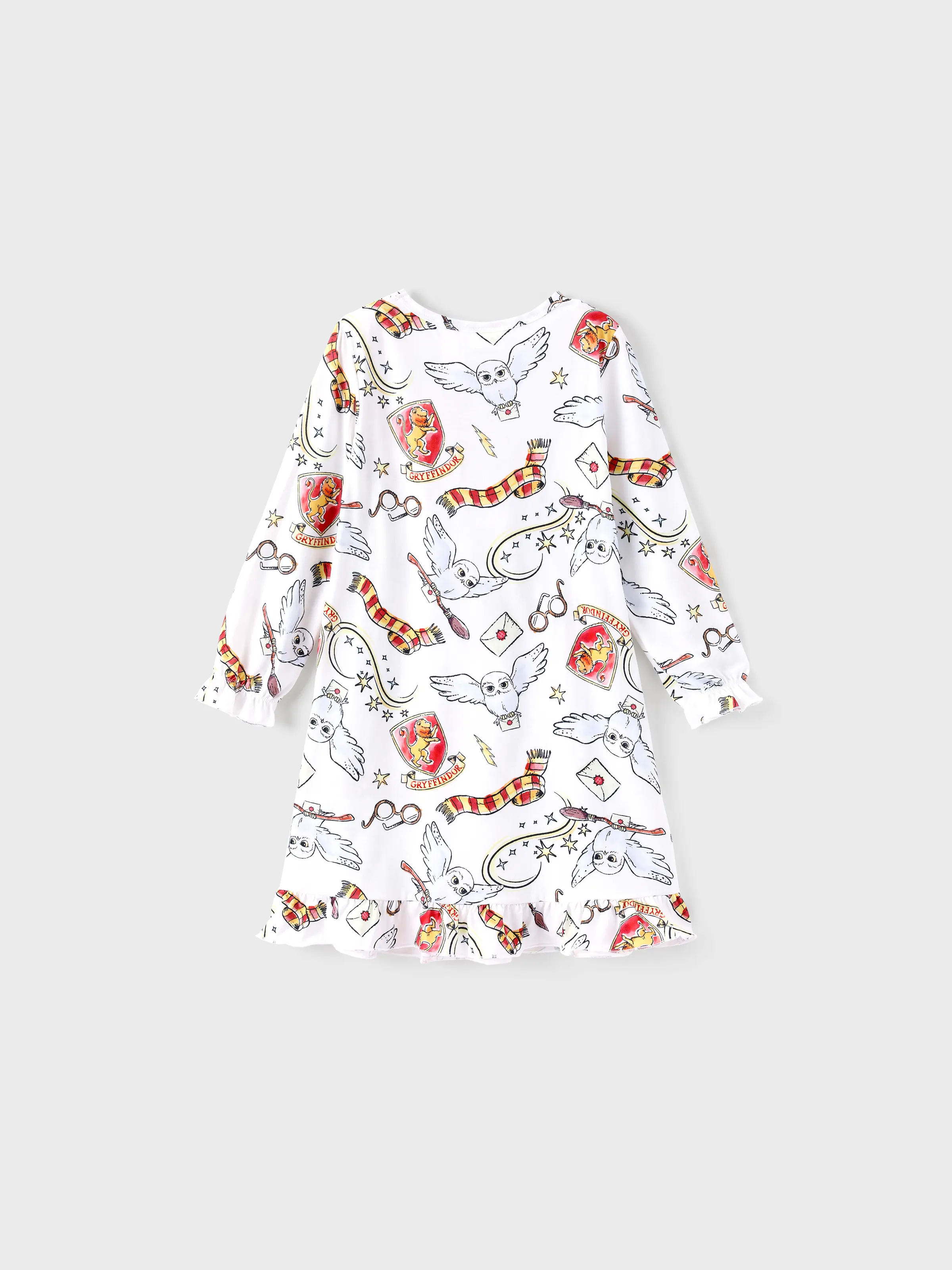 Harry Potter Kid Girl Ruffle Edge Pajamas Nightdress White - Image 4