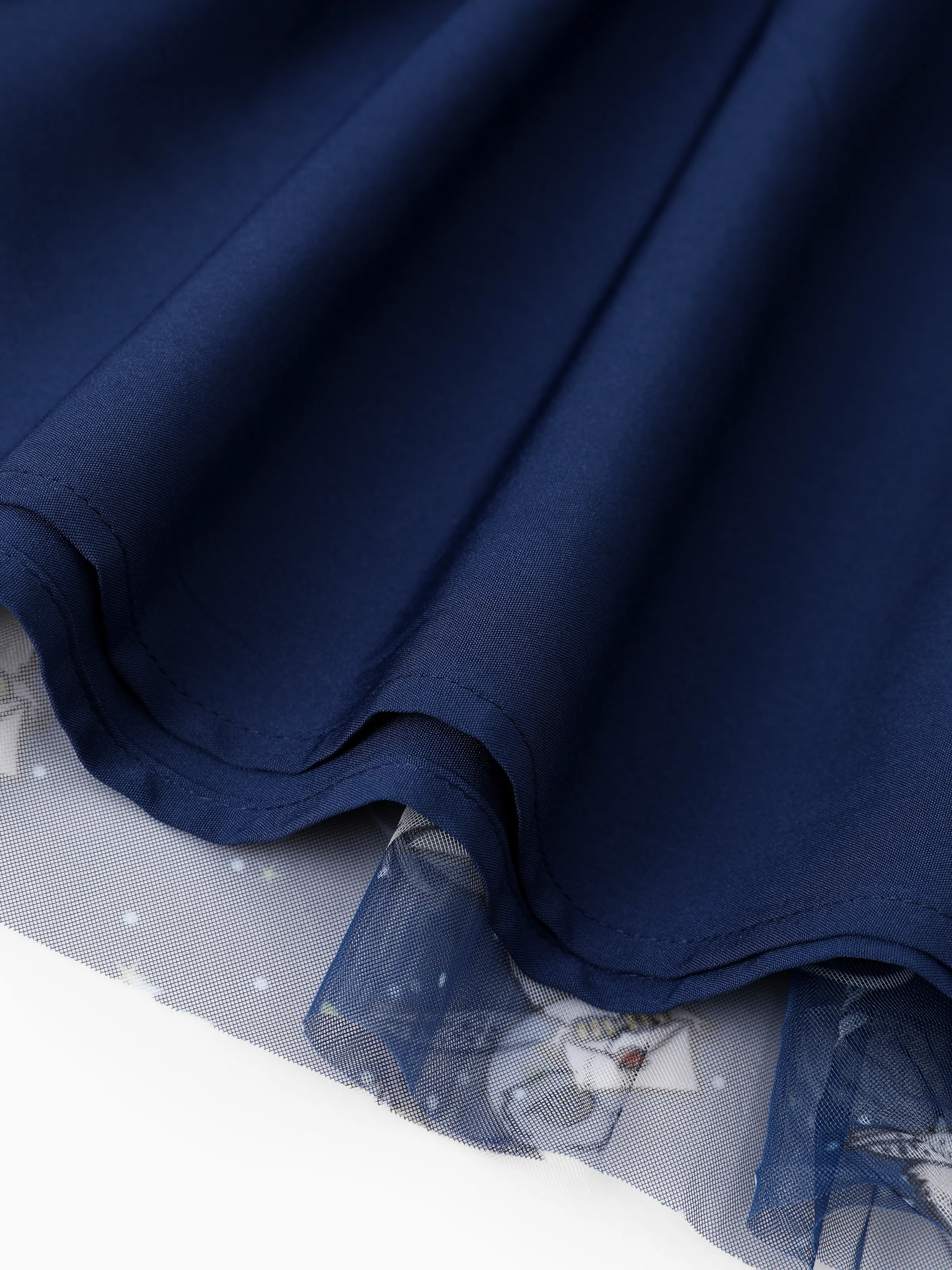 Harry Potter Toddler/Kid Girl Cotton Owl/College Print Ruffle-sleeve Mesh Dress Deep Blue - Image 9