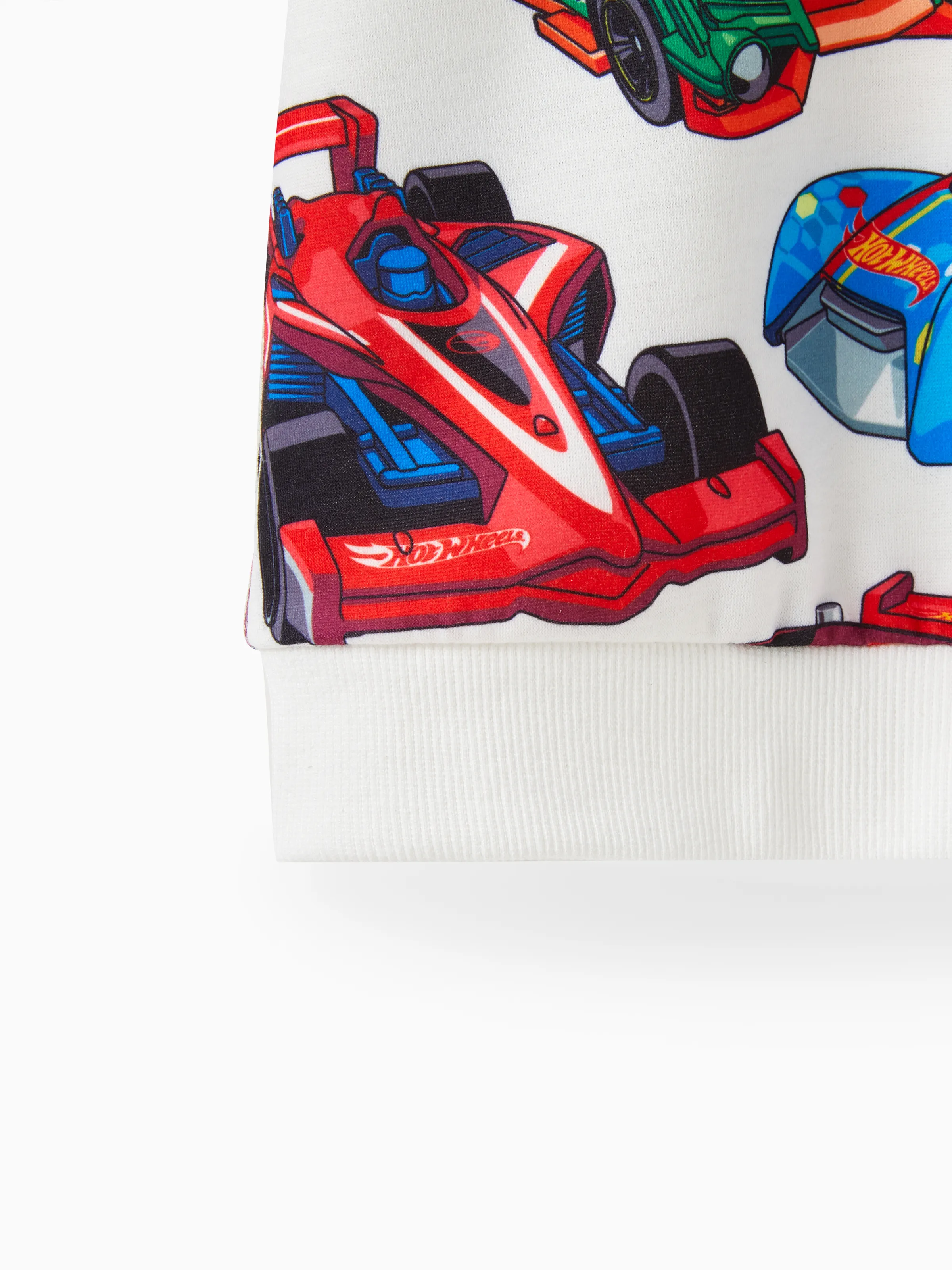 Hot Wheels 2pcs Toddler Boy Vehicle Race Car Print Sweatshirt and Elasticized Cotton Pants Set Black - Image 5