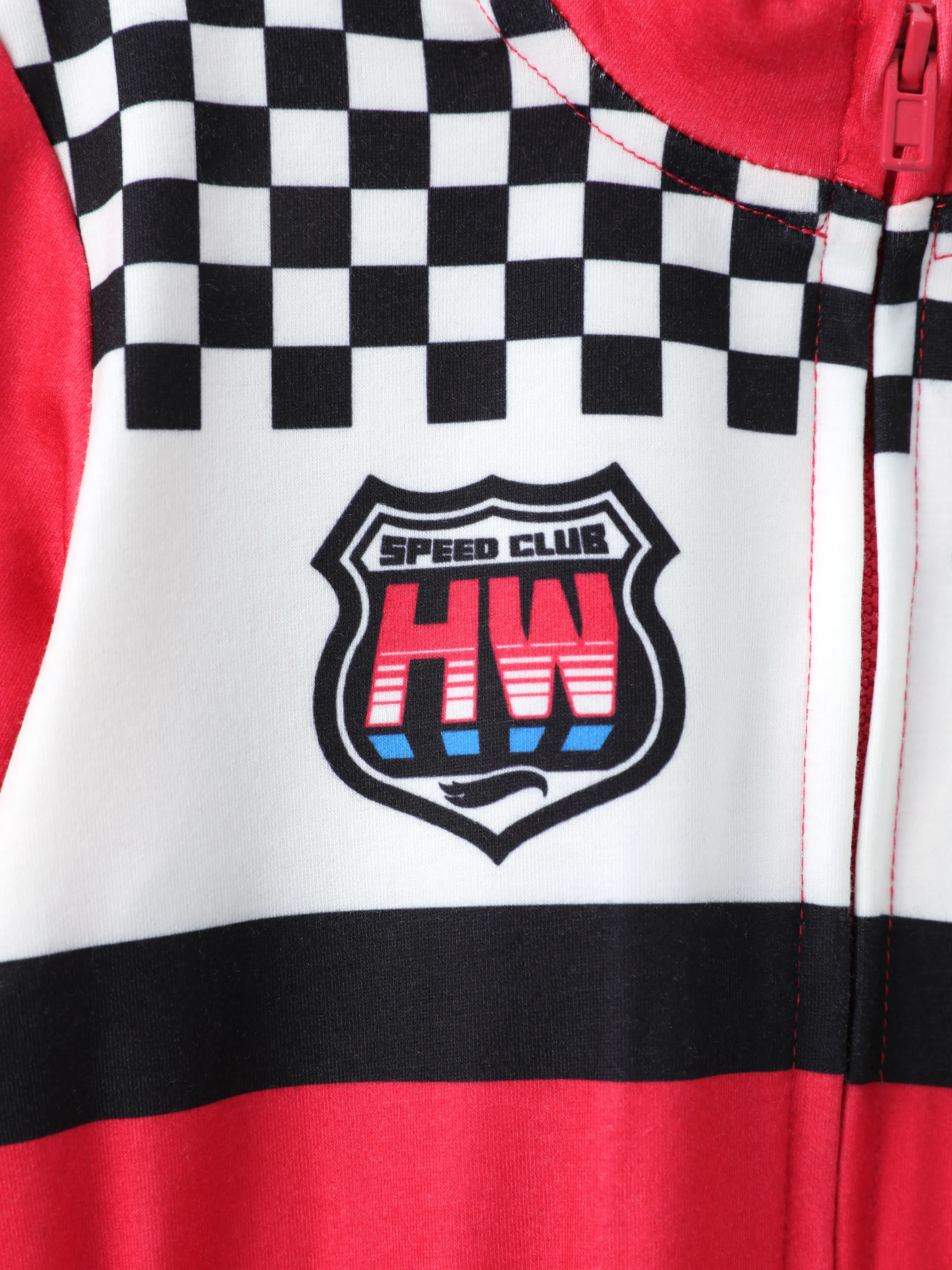 Hot Wheels Toddler Boy 1pc Colorblock Logo Print Long-sleeve Racing Jumpsuit Red - Image 2