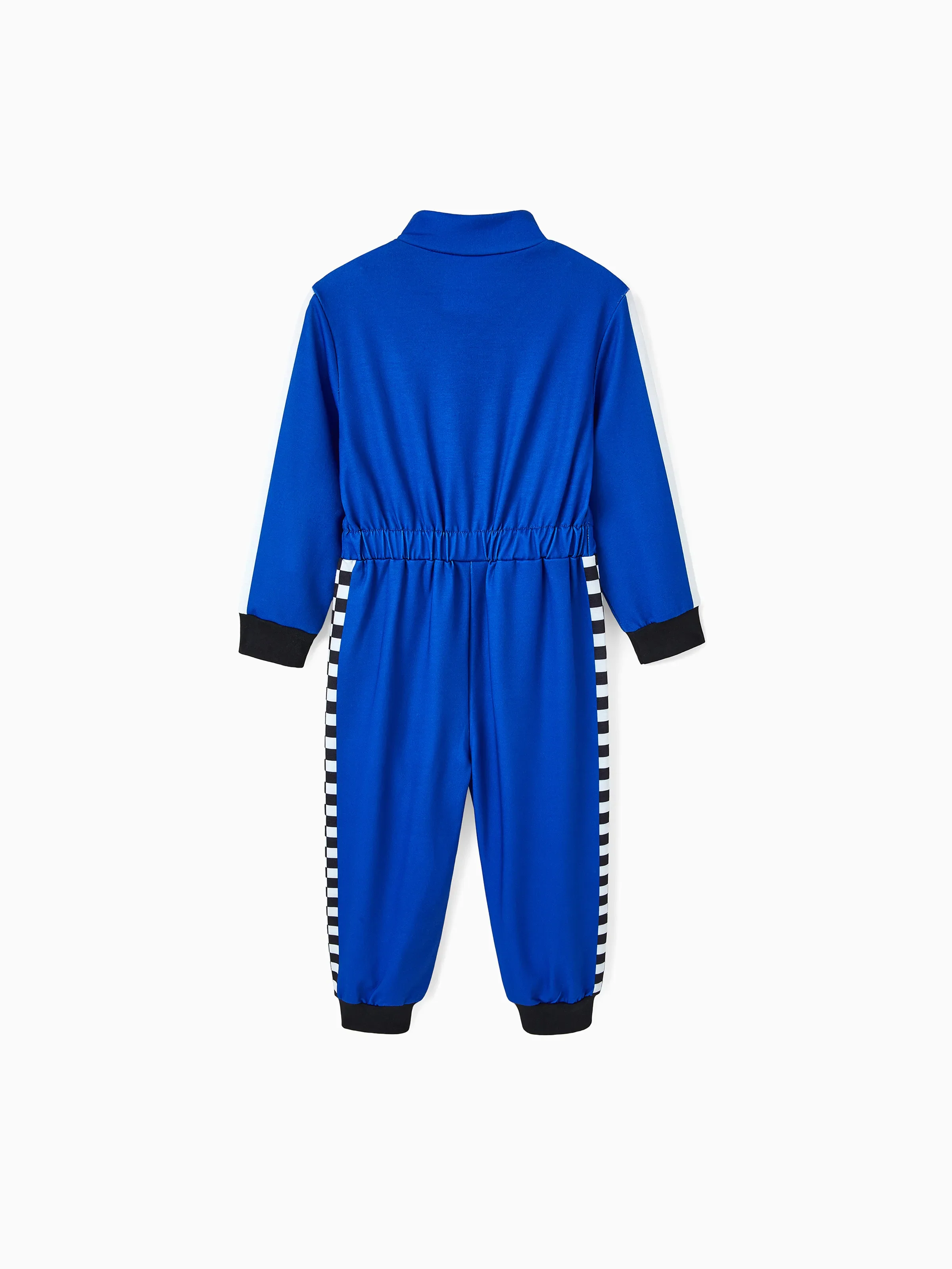 Hot Wheels Toddler Boy Colorblock Logo Print Long-sleeve Racing Jumpsuit Blue - Image 3