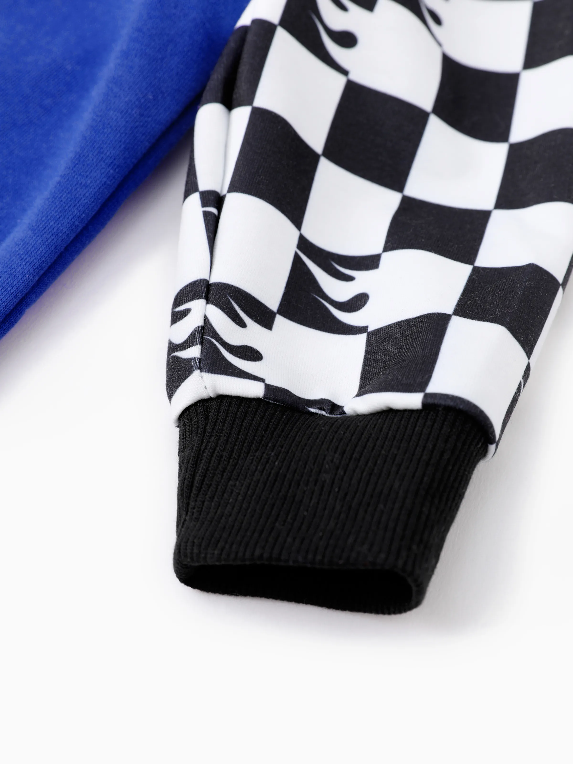 Hot Wheels Toddler/Kid Boy Colorblock Logo Print Long-sleeve Racing Sweatshirt Blue - Image 5