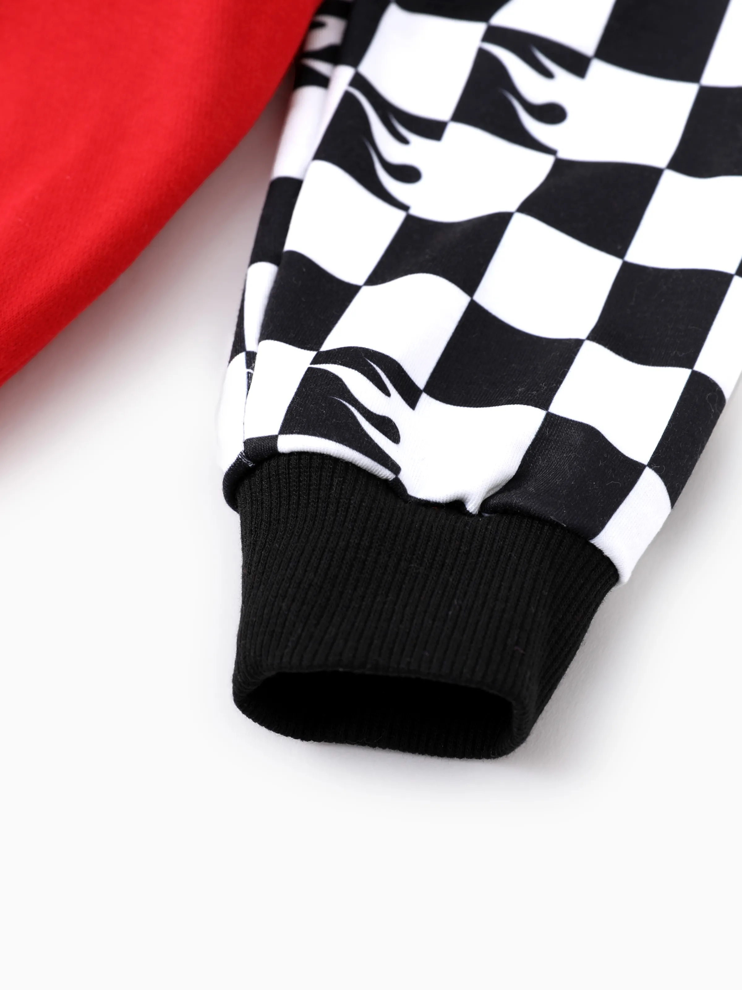 Hot Wheels Toddler/Kid Boy Colorblock Logo Print Long-sleeve Racing Sweatshirt Red - Image 5