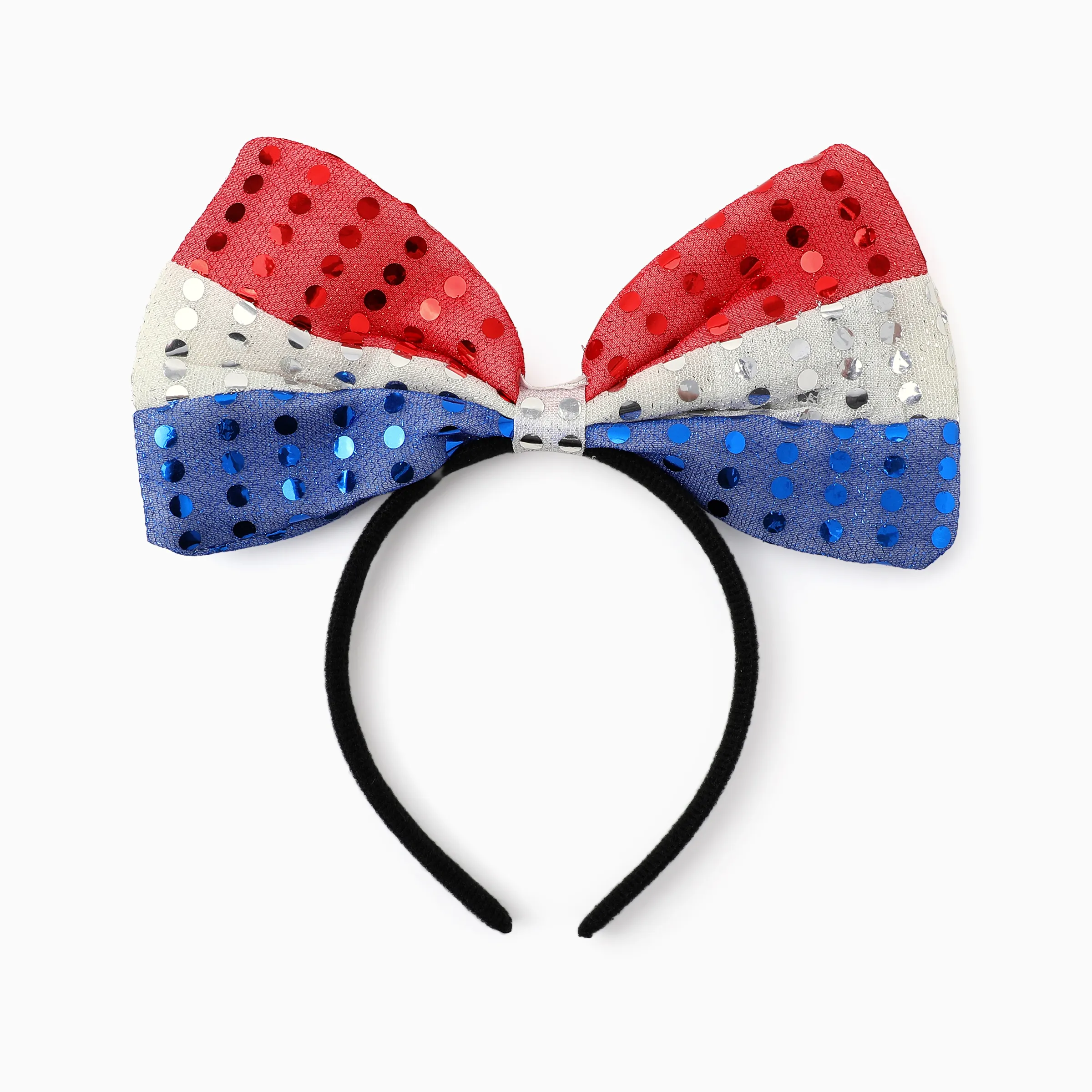 Independence Day Mommy and Me Patriotic Sequin Bow Headband Set Multi-color - Image 3
