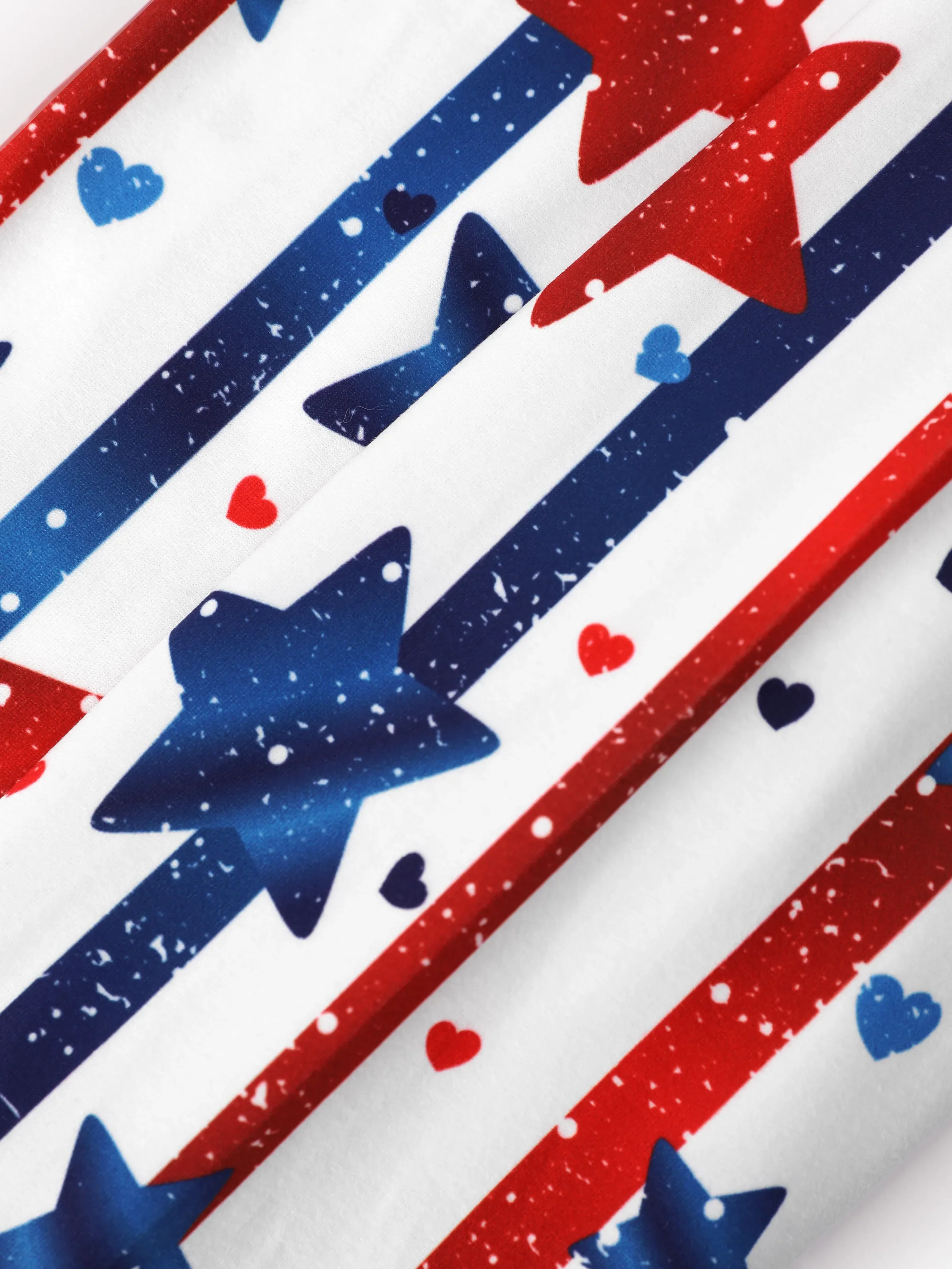 Independence Day Toddler Girls 2pcs Patriotic Bow Print Top and Star Printed Flare Pants Set White - Image 2