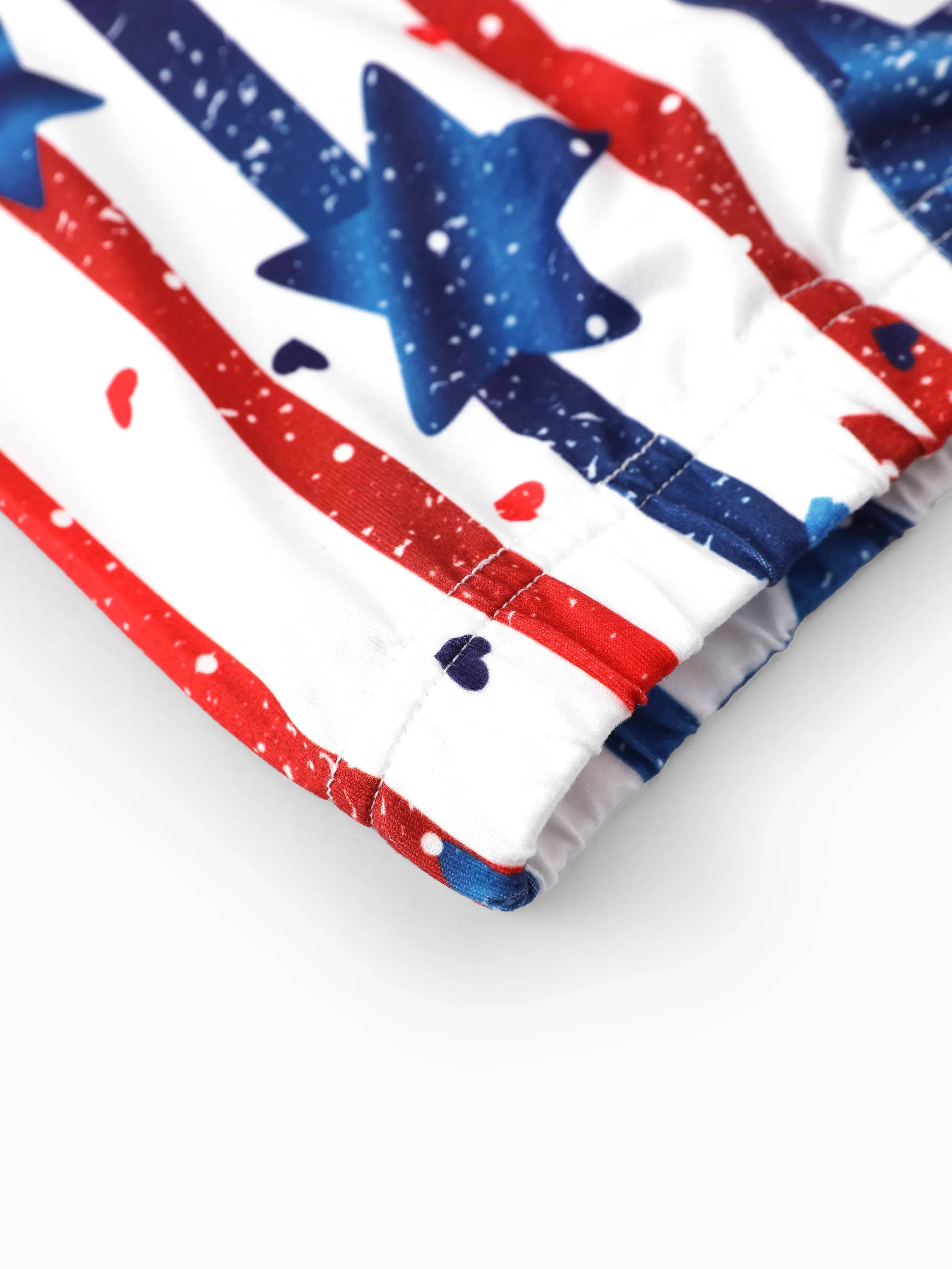 Independence Day Toddler Girls 2pcs Patriotic Bow Print Top and Star Printed Flare Pants Set White - Image 8