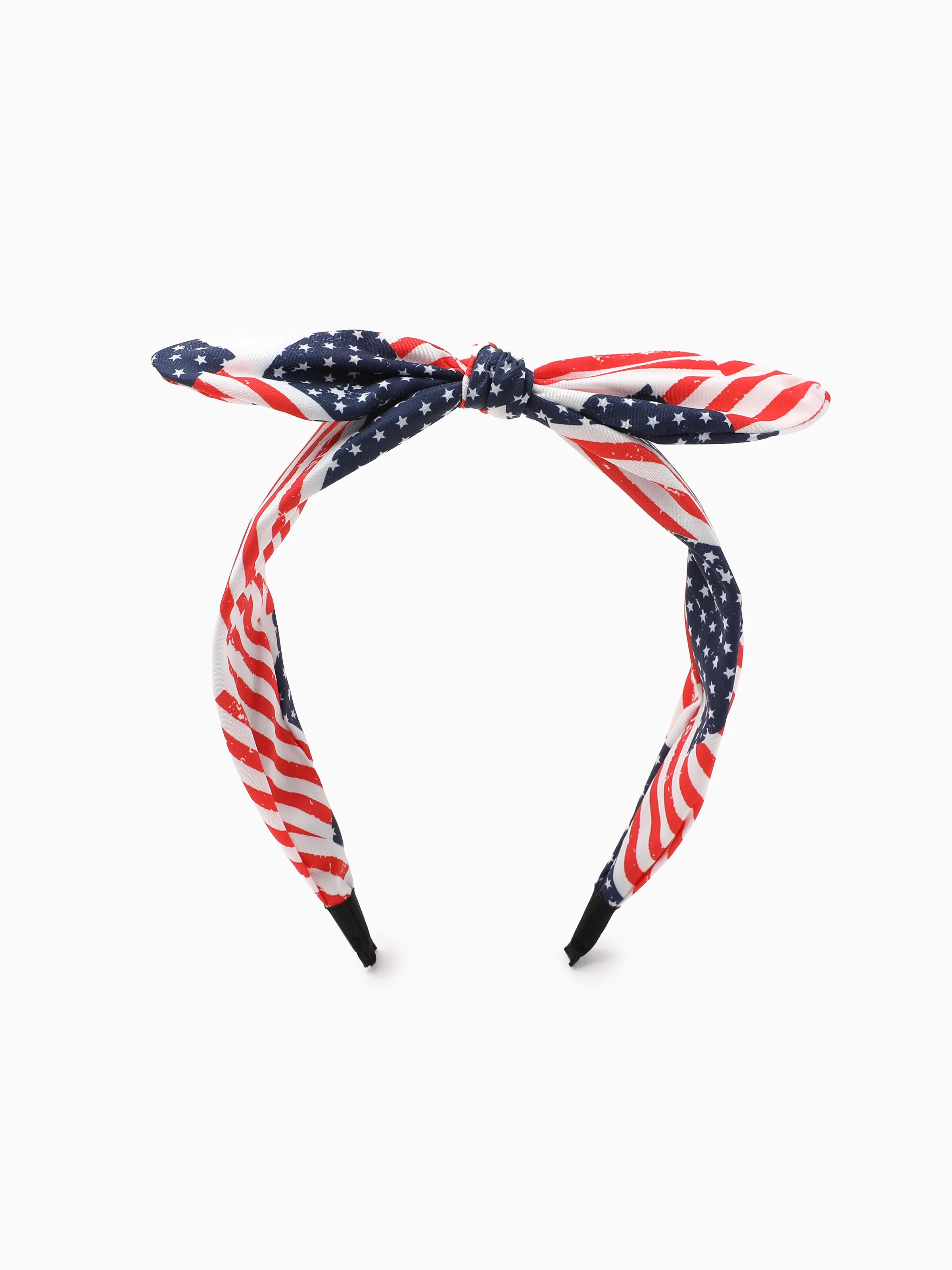 Independence Day Mommy and Me Patriotic Star Stripe Bow Headband Deep Blue - Image 4