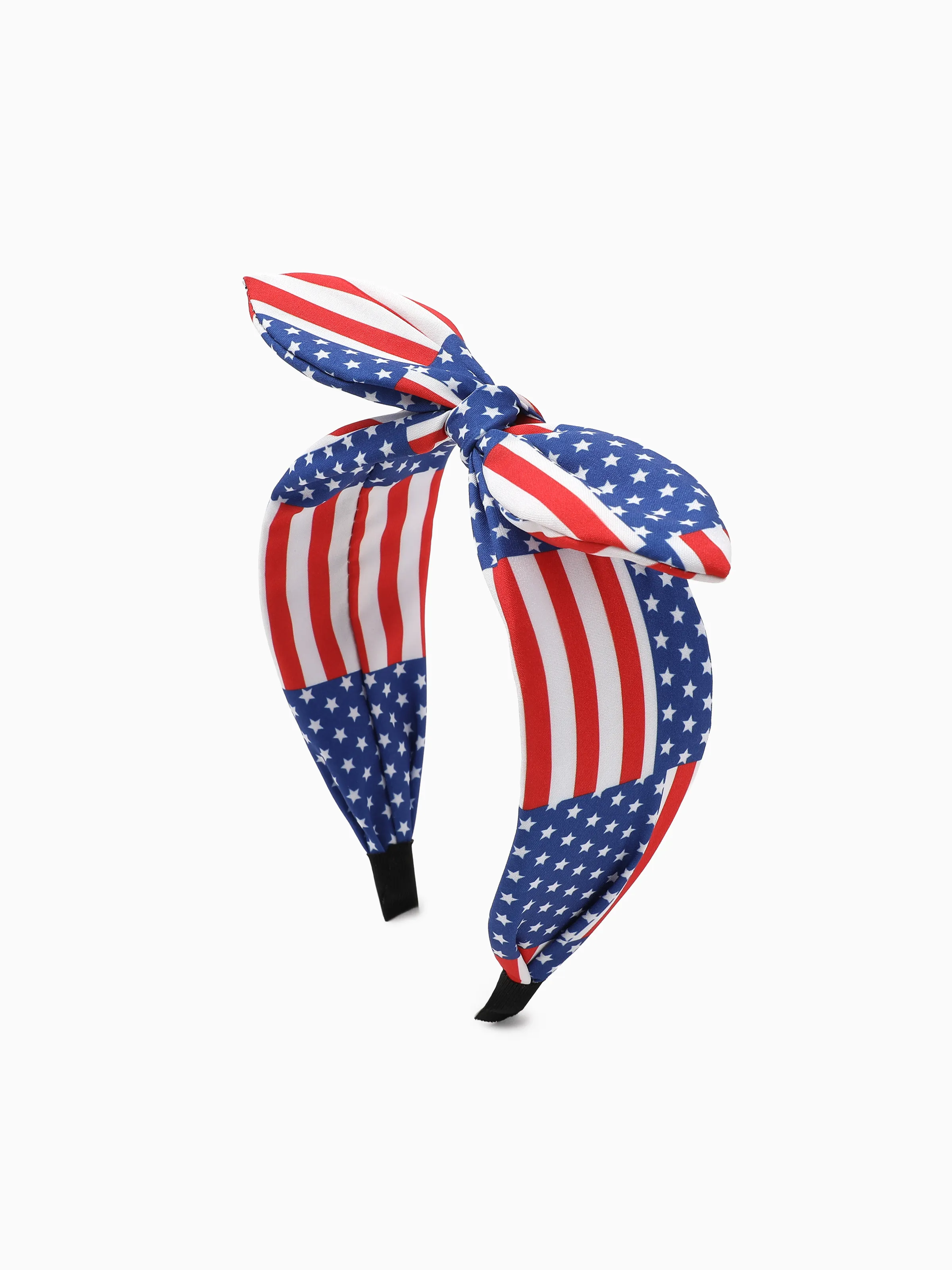 Independence Day Mommy and Me Patriotic Star Stripe Bow Headband Navy - Image 3