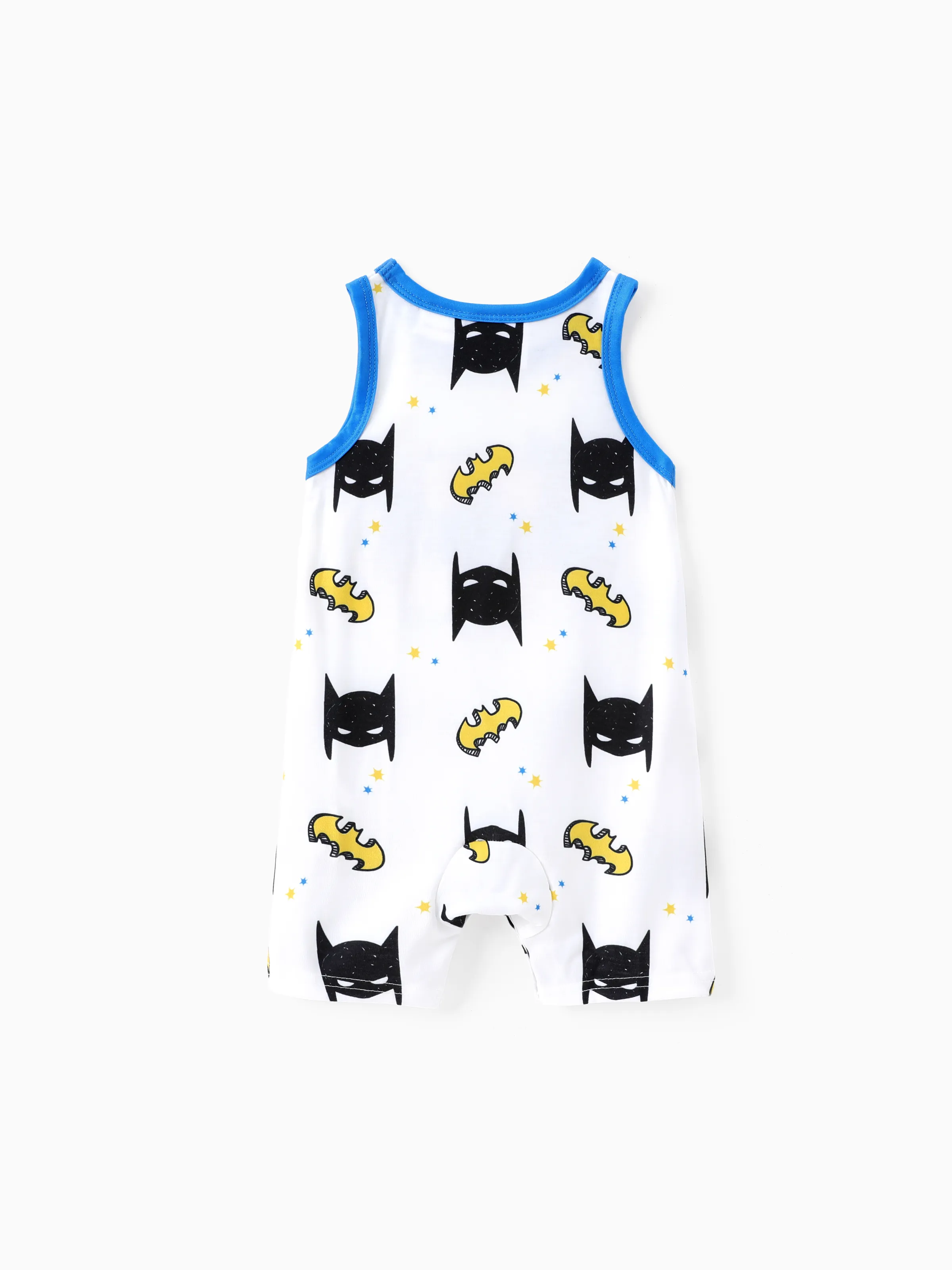 Justice League Baby Boy Batman/Superman Tank Romper BlackandWhite - Image 3
