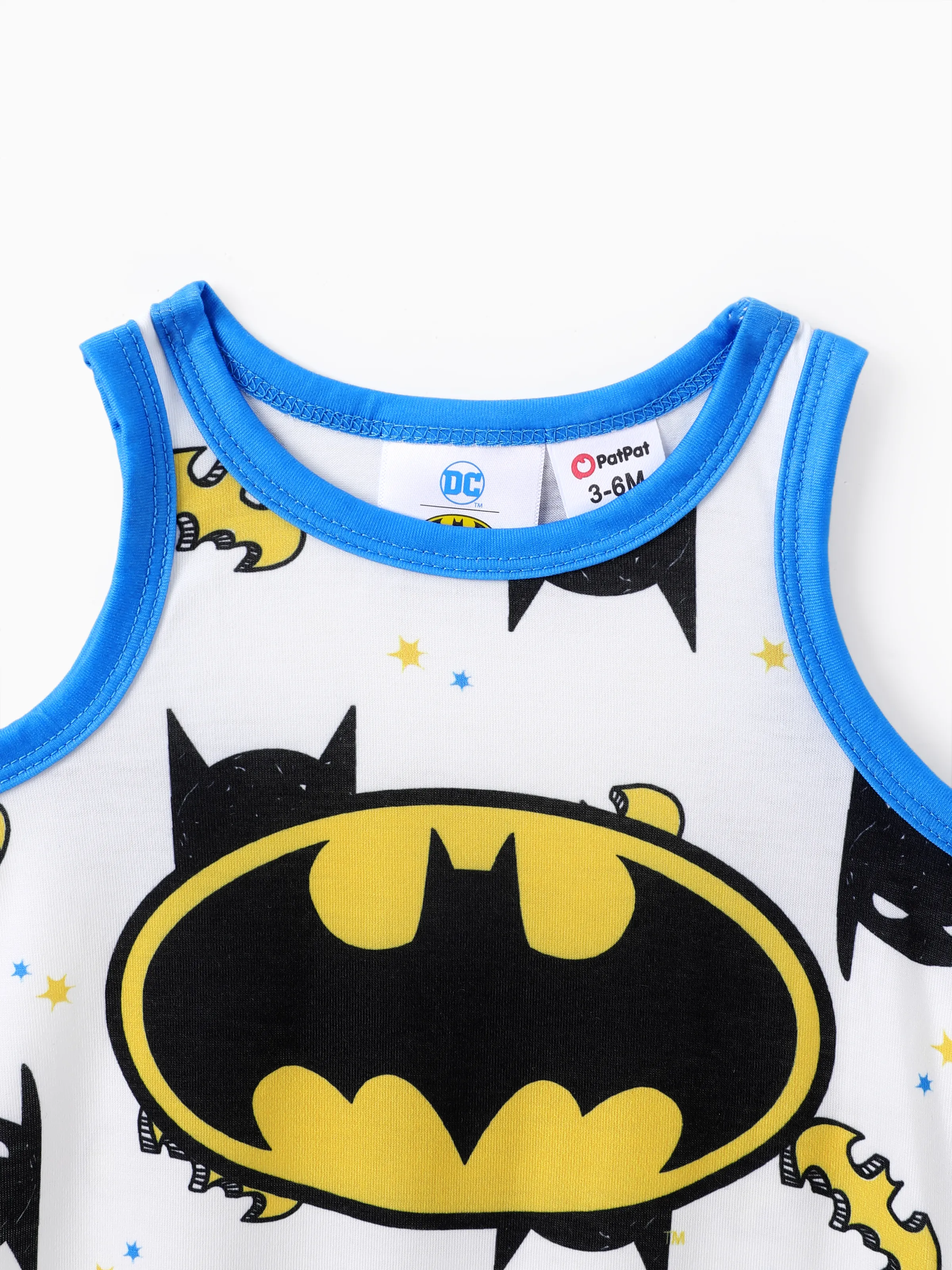 Justice League Baby Boy Batman/Superman Tank Romper BlackandWhite - Image 4