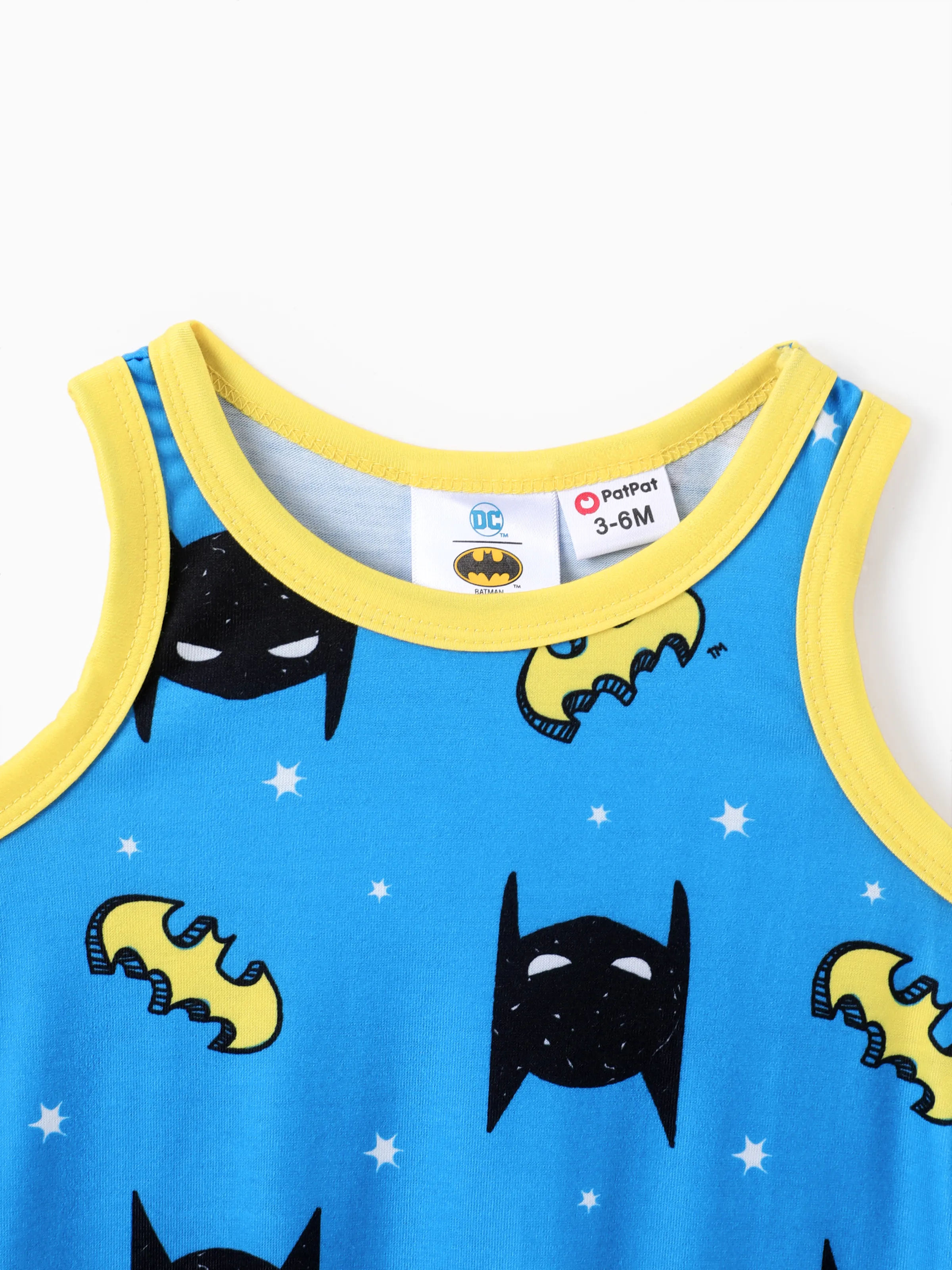 Justice League Baby Boy Batman/Superman Tank Romper Blue - Image 4