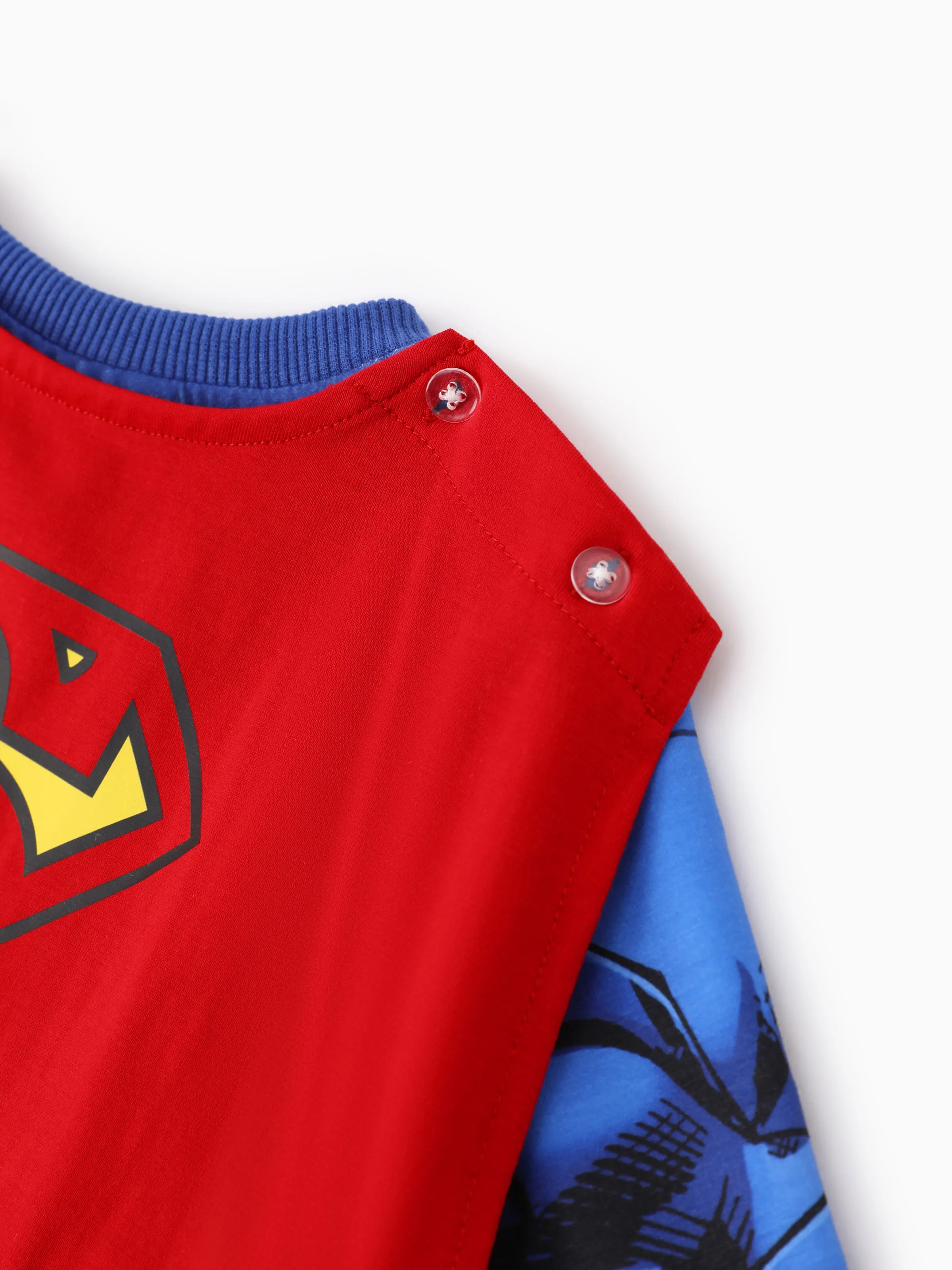 Justice League Toddler Boy Superman/Batman 3pcs Cosplay Costume with Removable Cloak Set Blue - Image 15