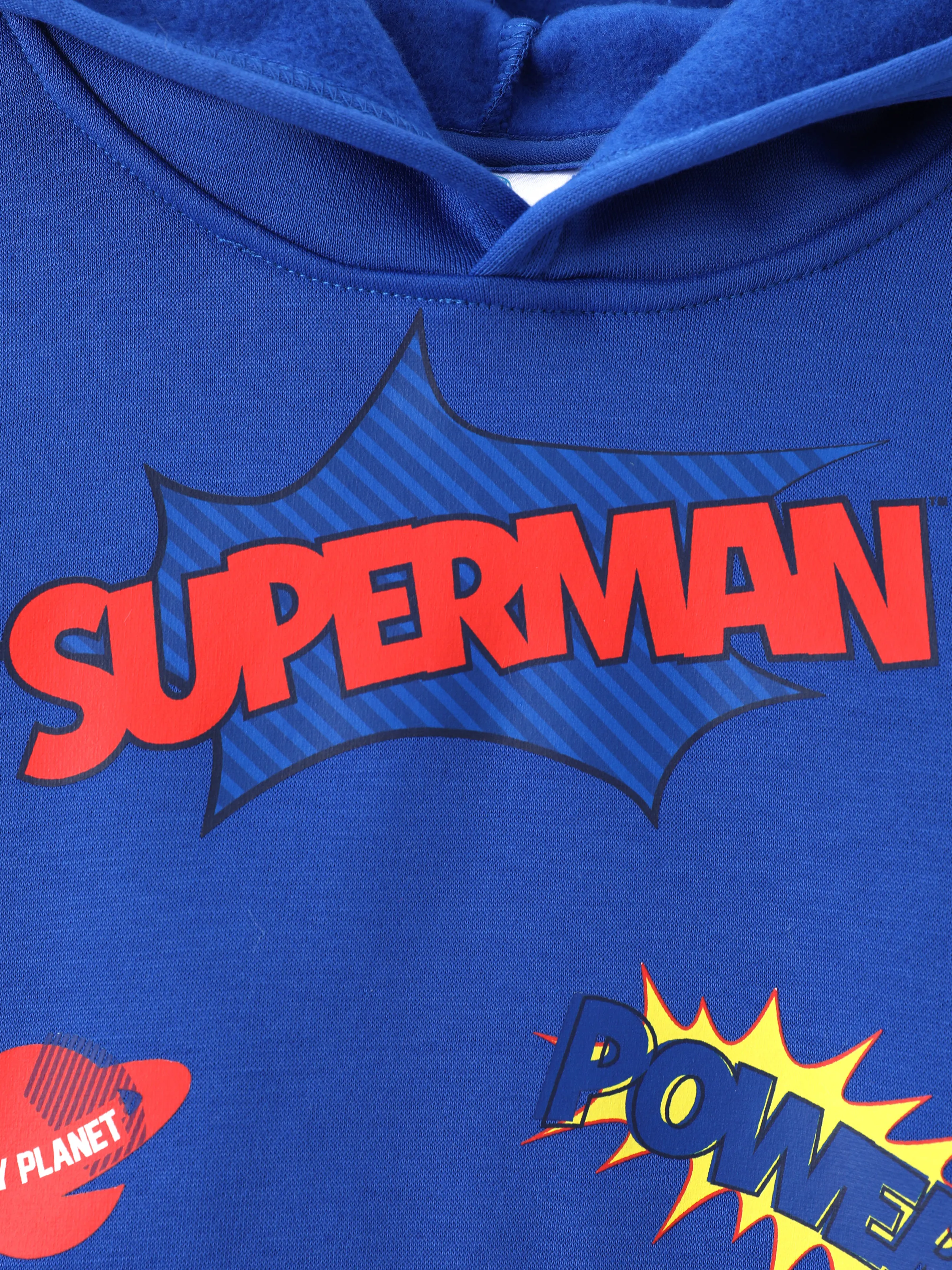 Justice League Toddler/Kid Boy 1pc Batman/Superman Pattern Hooded Sweatshirt Blue - Image 3