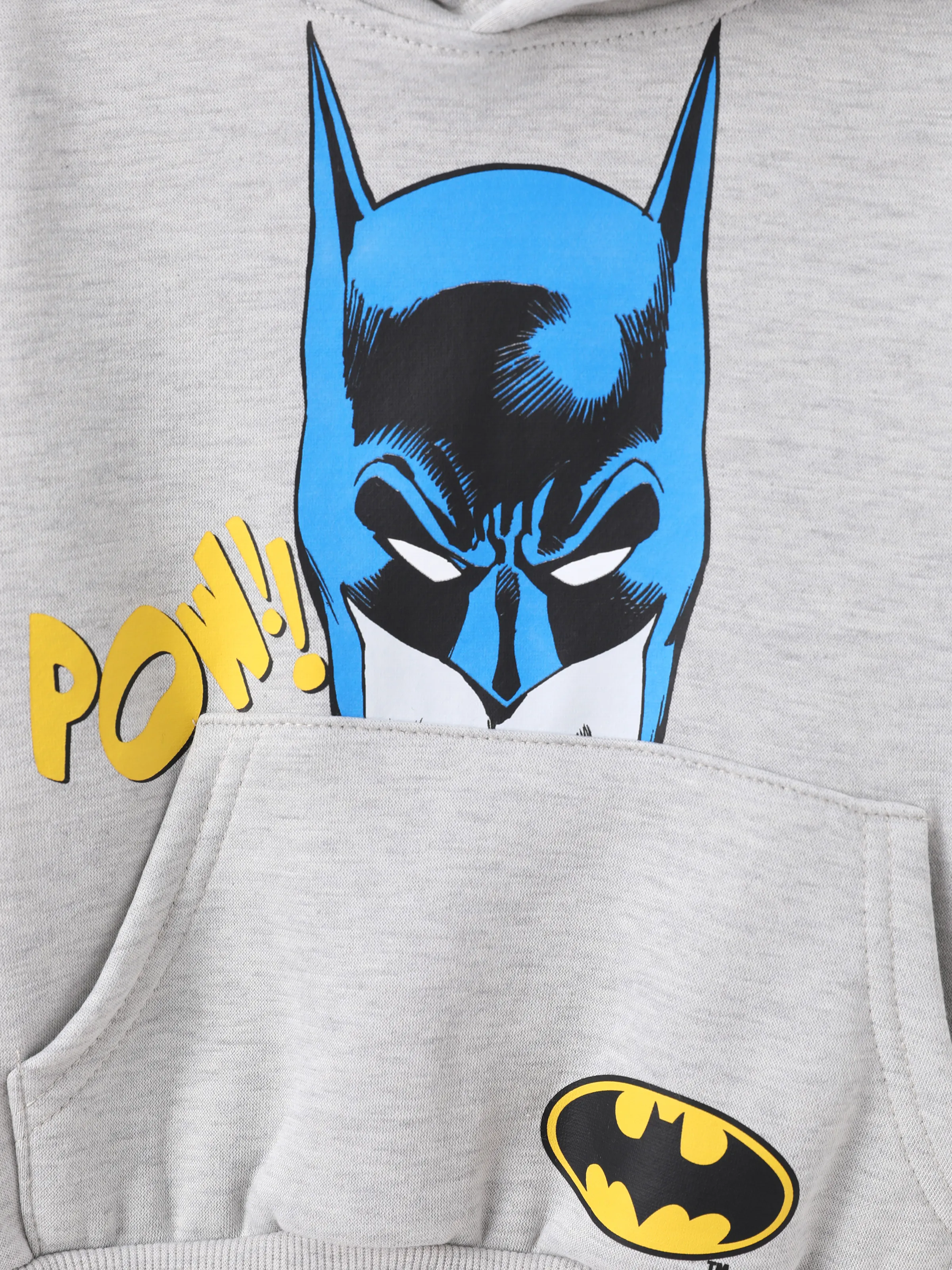 Justice League Toddler/Kid Boy 1pc Batman/Superman Pattern Hooded Sweatshirt Lightgrey - Image 3