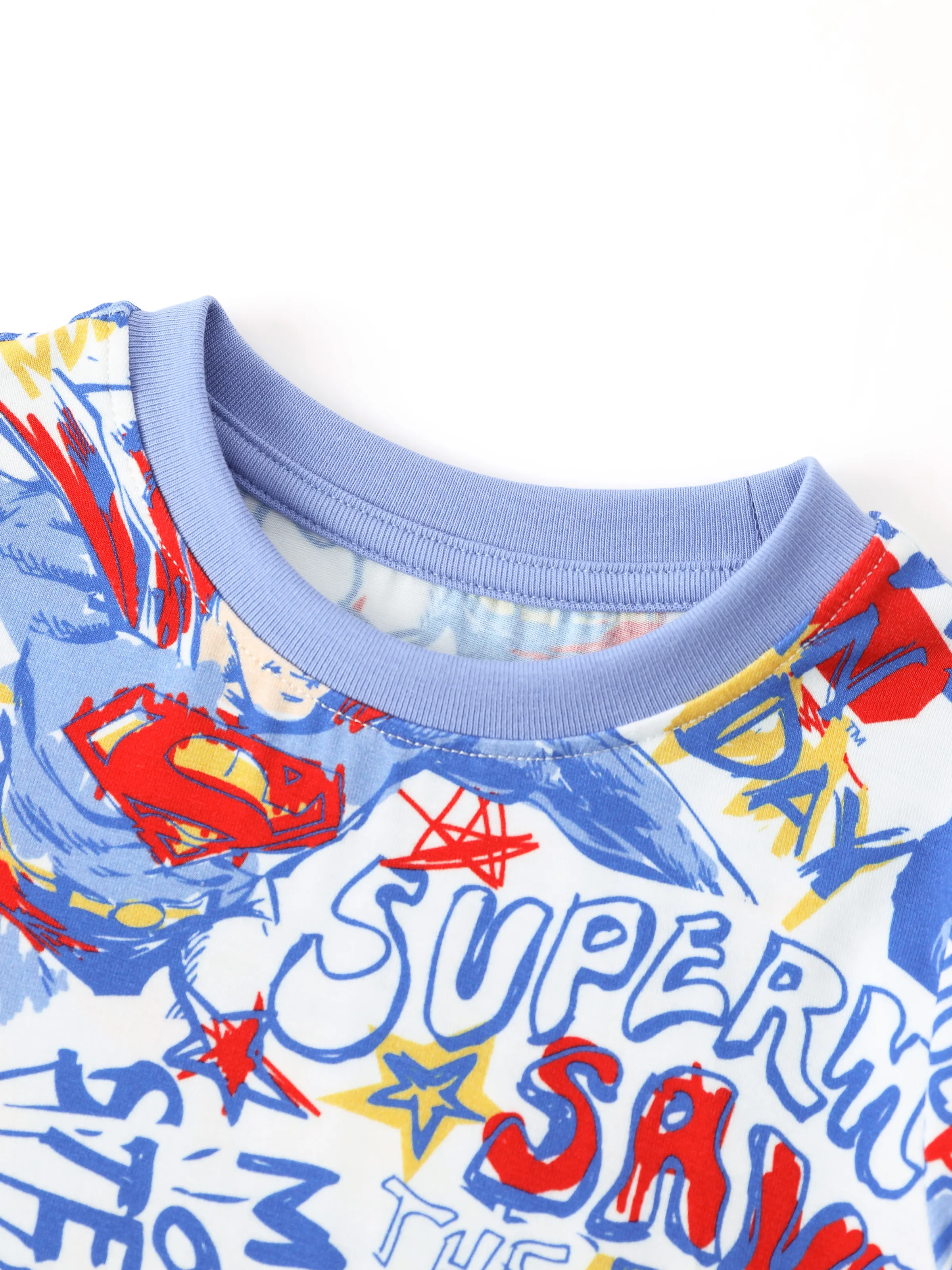 Justice League Toddler/Kid Boy Bamboo Superman 2pcs Snug-Fitting Pajamas Set Blue - Image 8