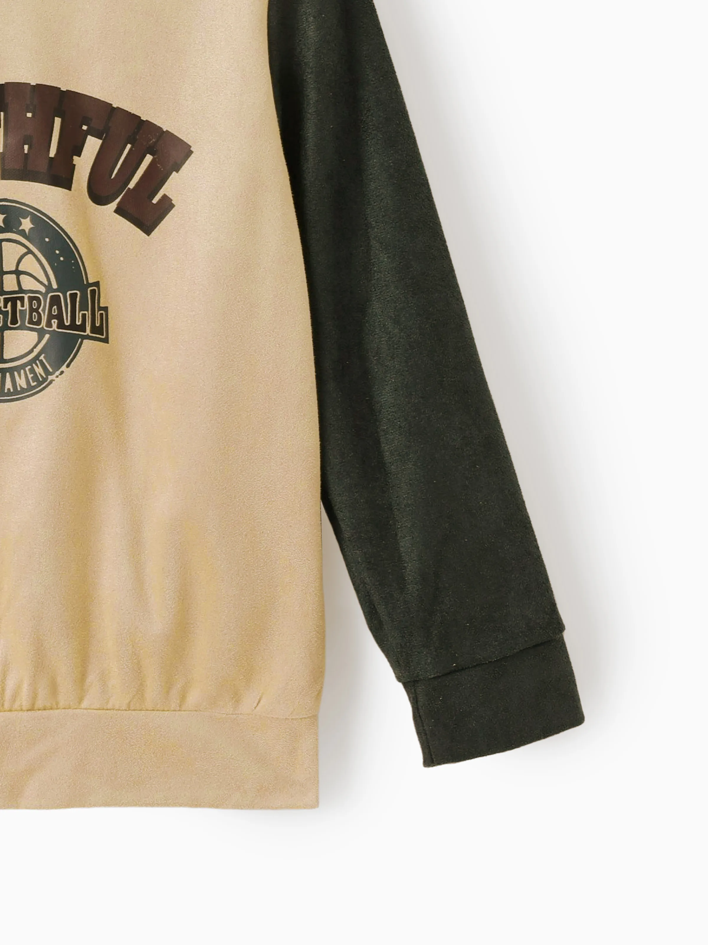Kid Boy/Girl 2pcs Letter Sweatshirt and Pants Set Khaki - Image 5