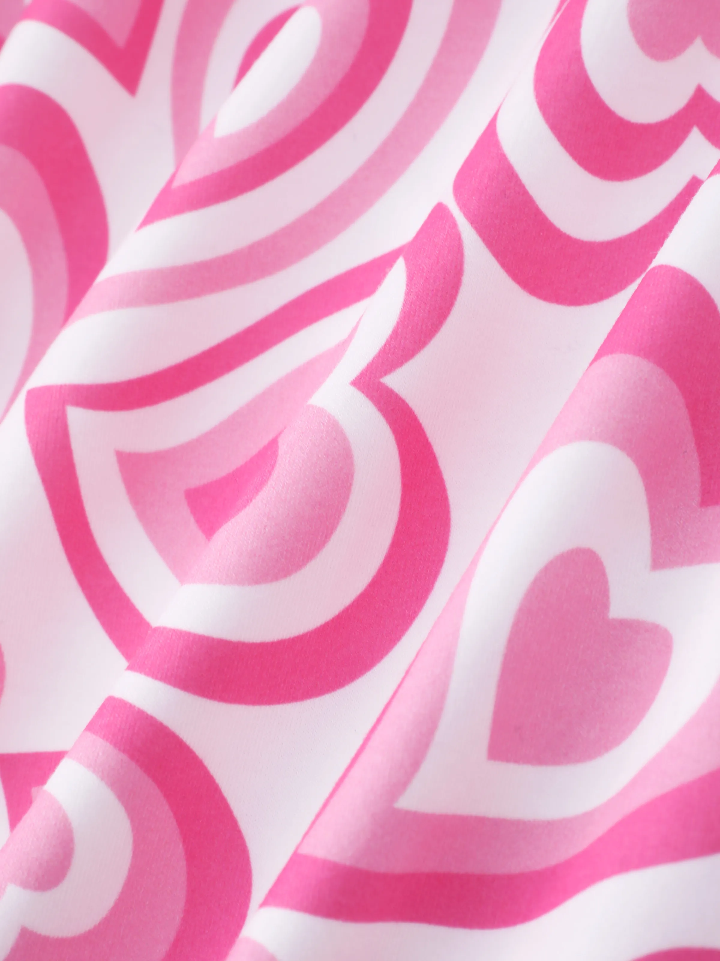 Kid Girl 2pcs Heart Print Sweatshirt and Flared Leggings Set Rose pink - Image 2